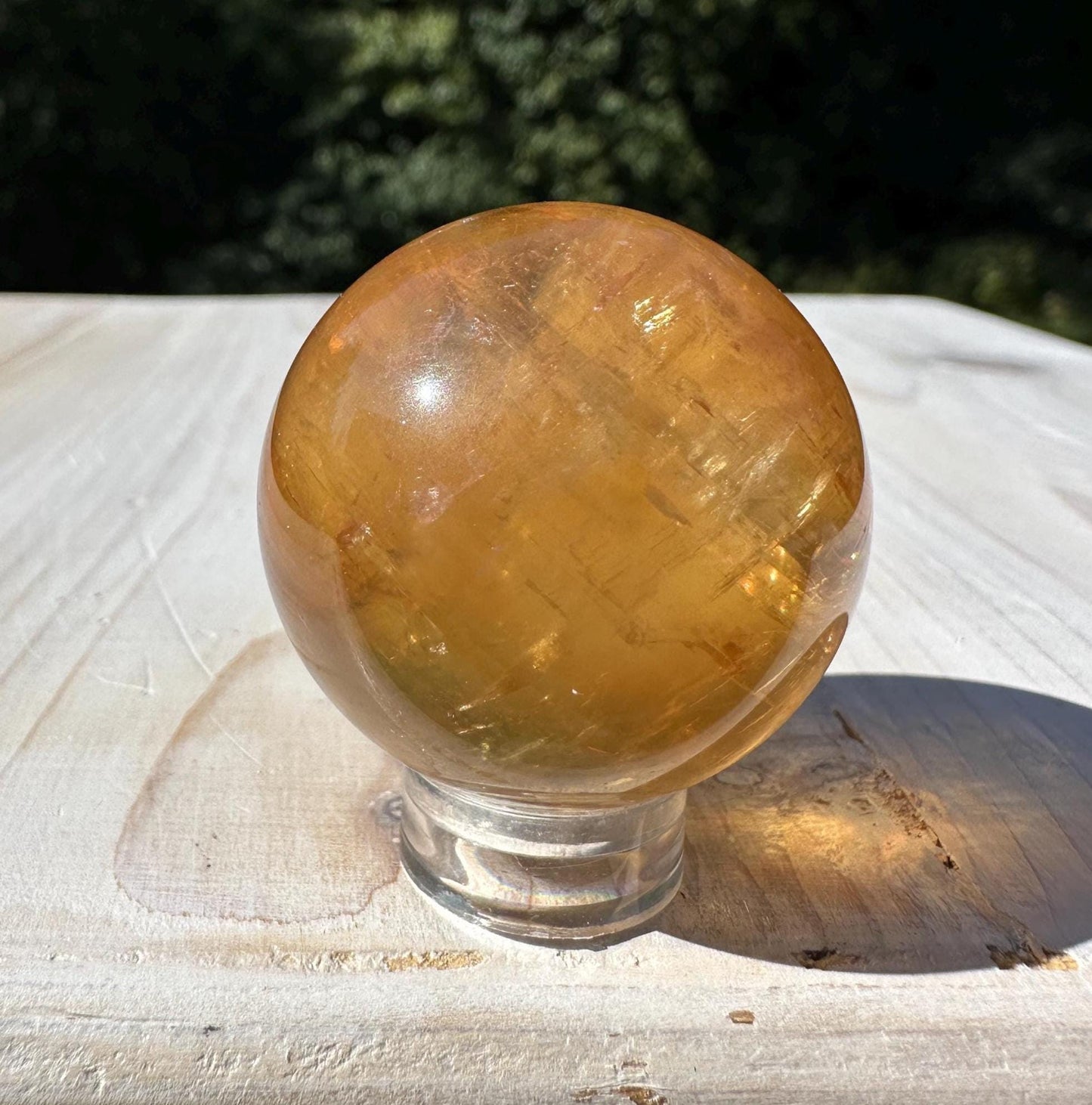 Gorgeous Optical Honey Calcite 33mm Sphere - #2