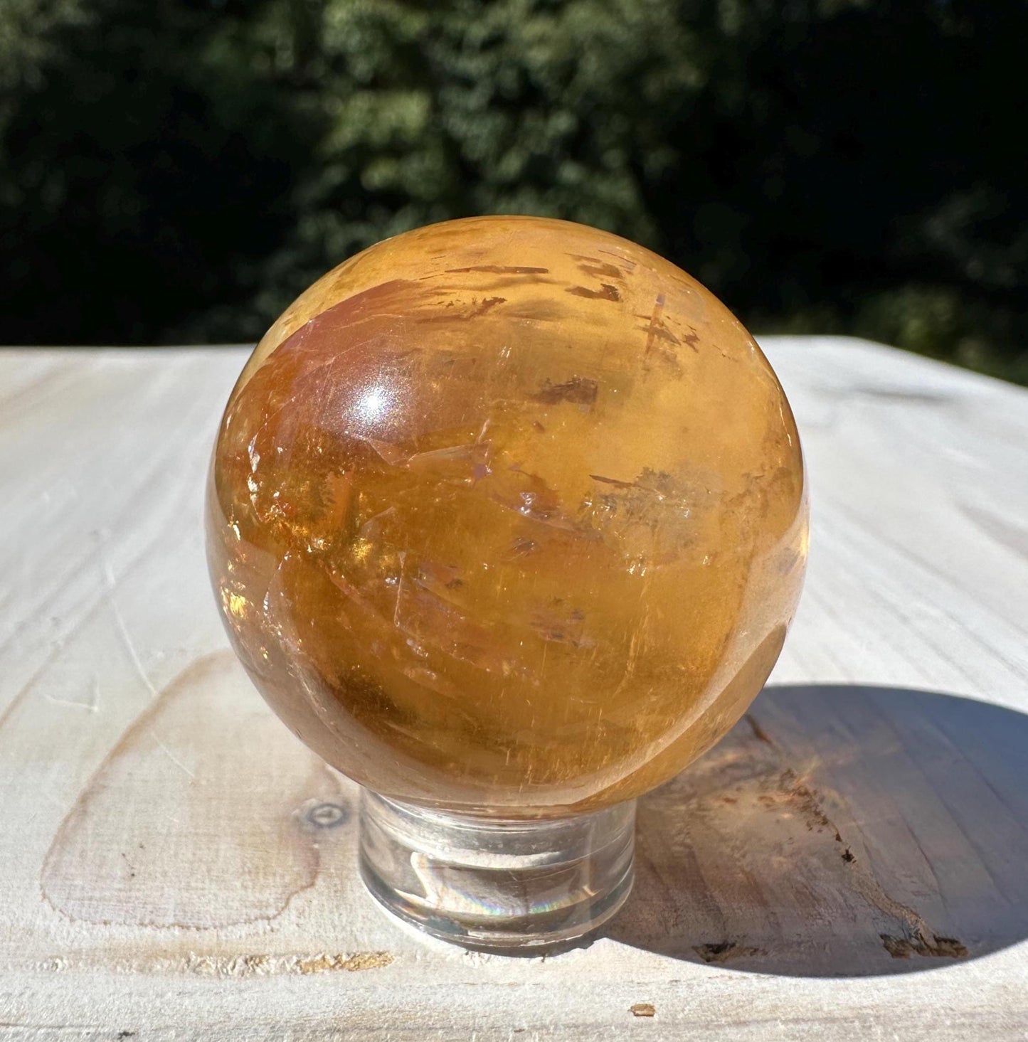 Gorgeous Optical Honey Calcite 33mm Sphere - #2