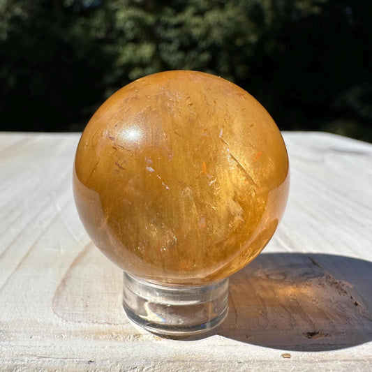 Gorgeous Optical Honey Calcite 31mm Sphere - #3