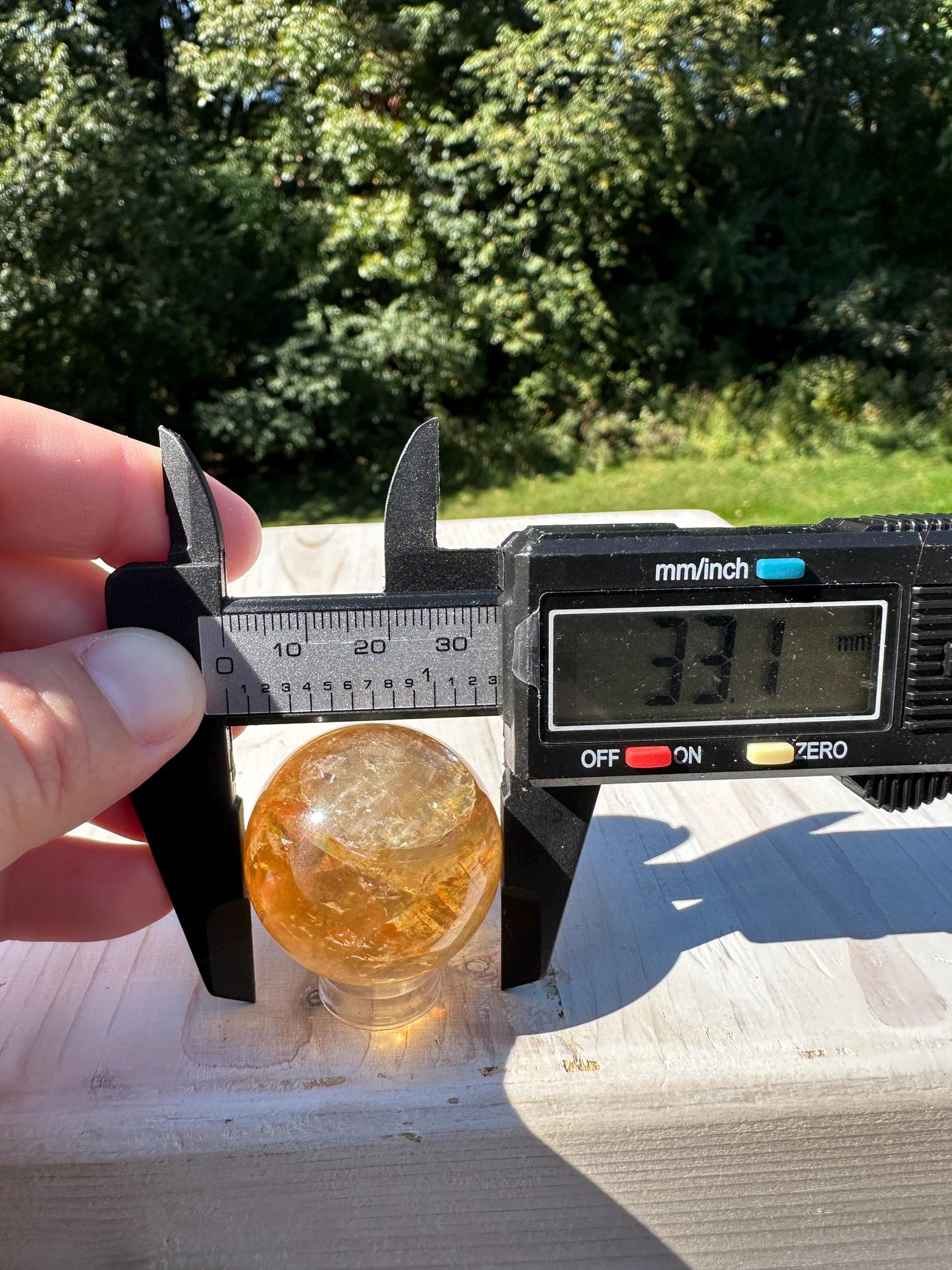 Gorgeous Optical Honey Calcite 33mm Sphere - #2