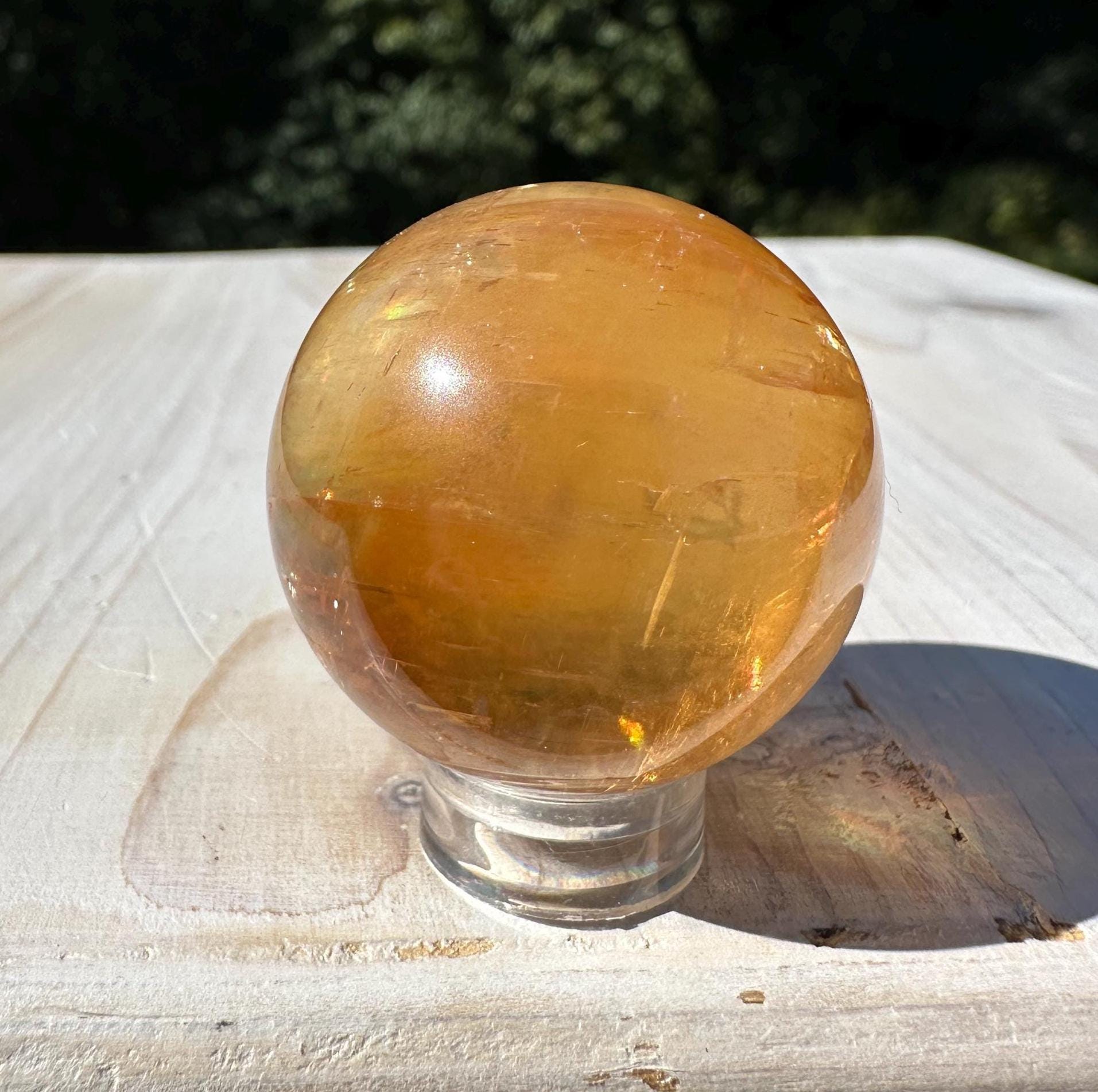 Gorgeous Optical Honey Calcite 33mm Sphere - #2