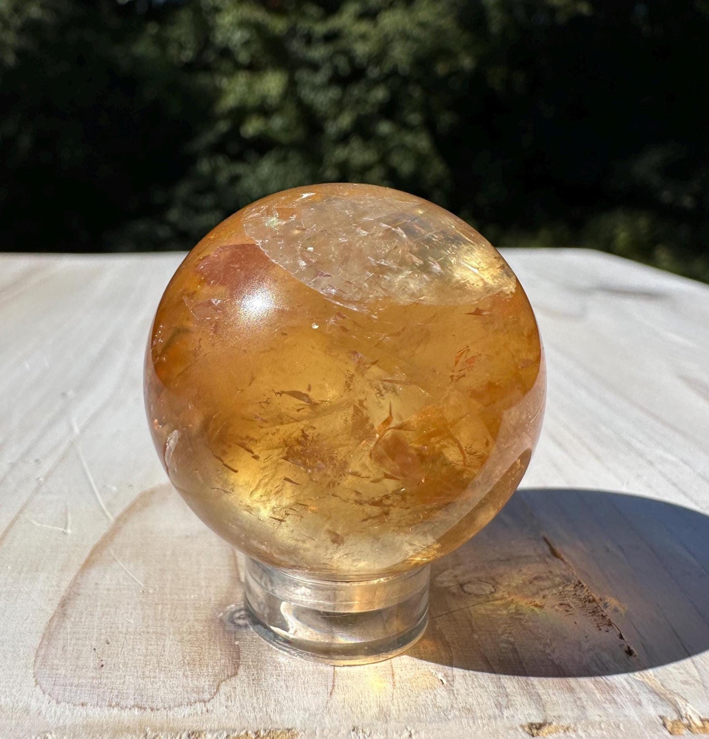 Gorgeous Optical Honey Calcite 33mm Sphere - #2
