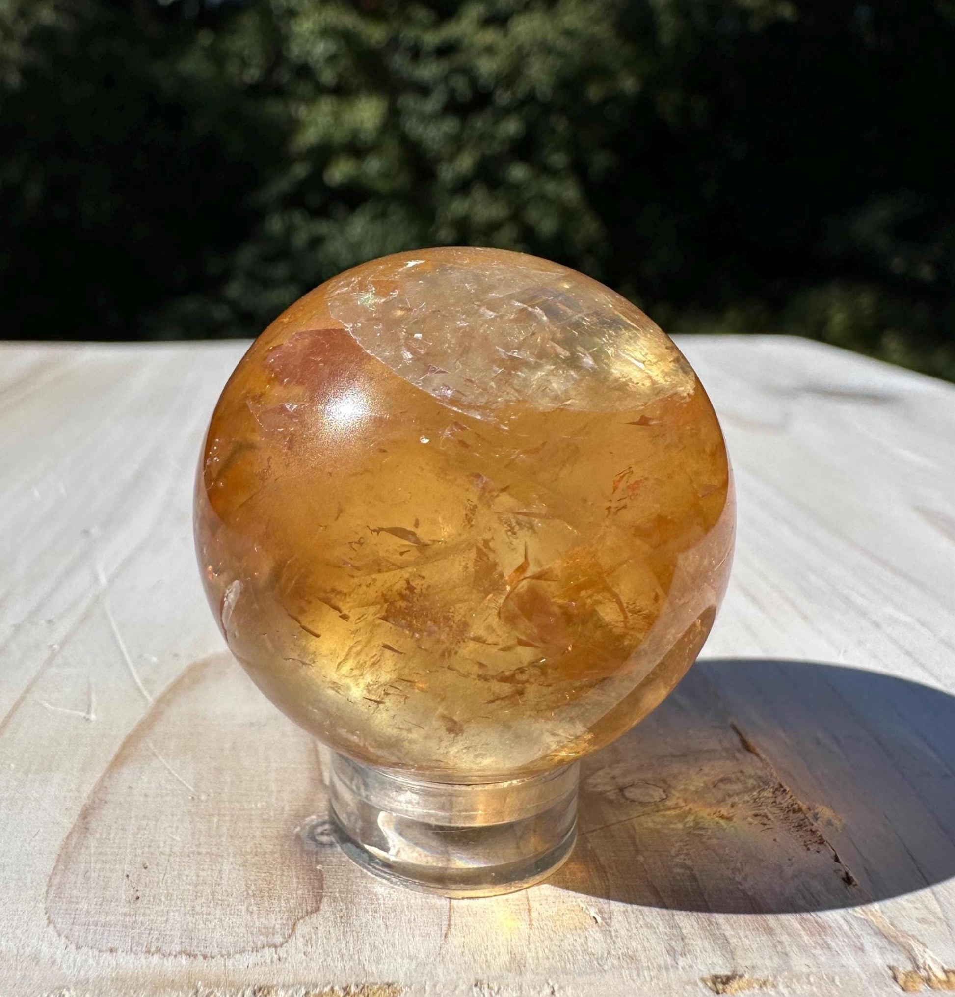 Gorgeous Optical Honey Calcite 33mm Sphere - #2