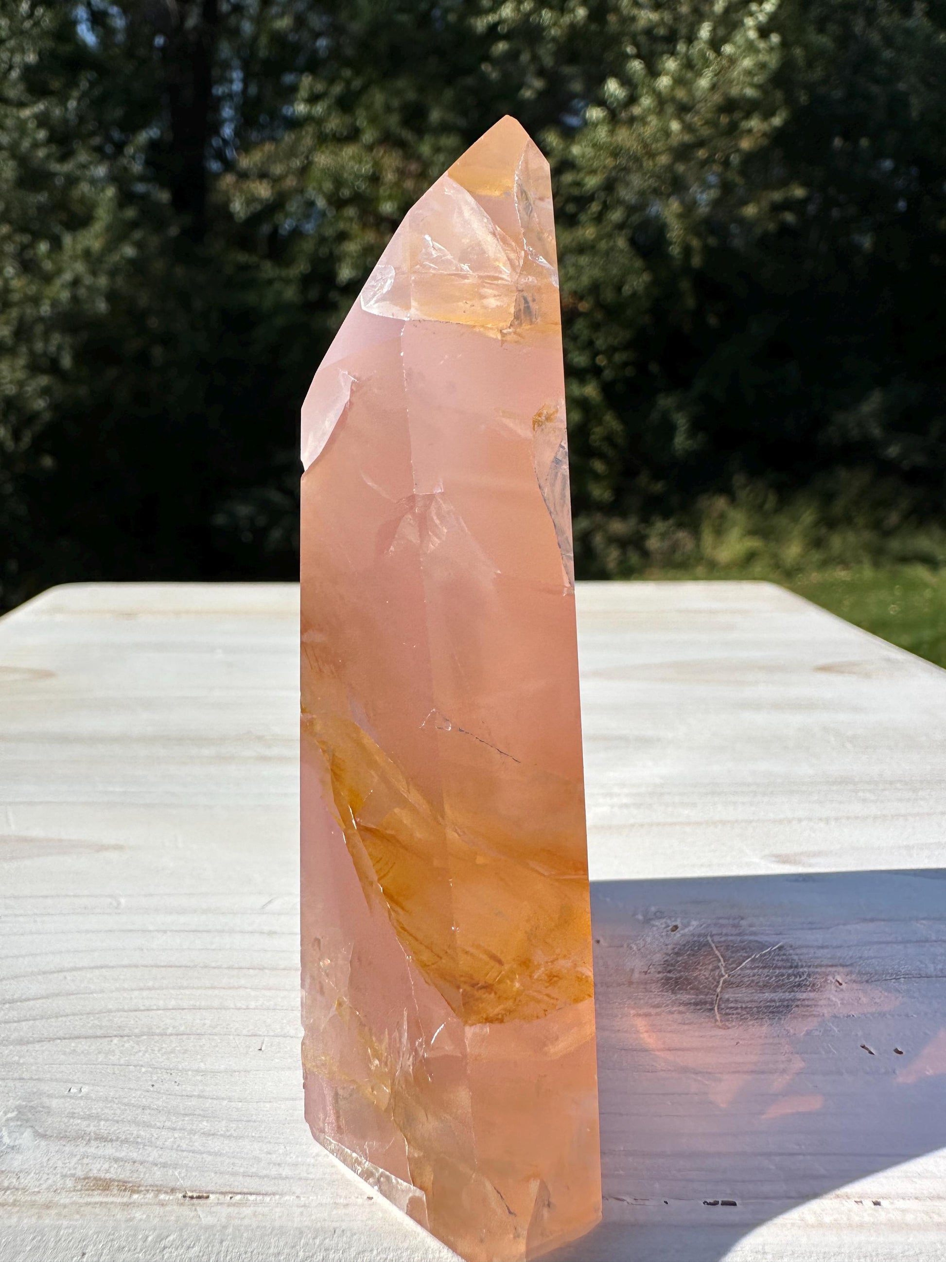 Gorgeous Rose Quartz and Golden Healer Combo Mineral Tower - #1