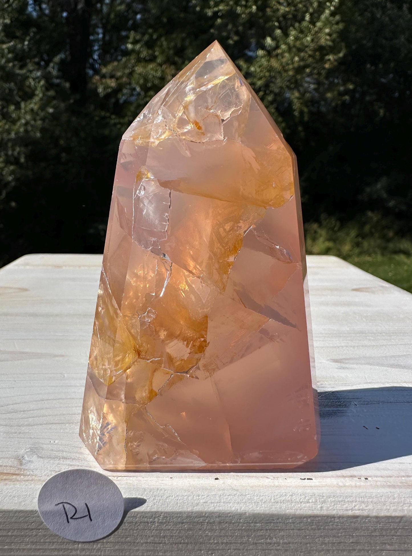 Gorgeous Rose Quartz and Golden Healer Combo Mineral Tower - #1