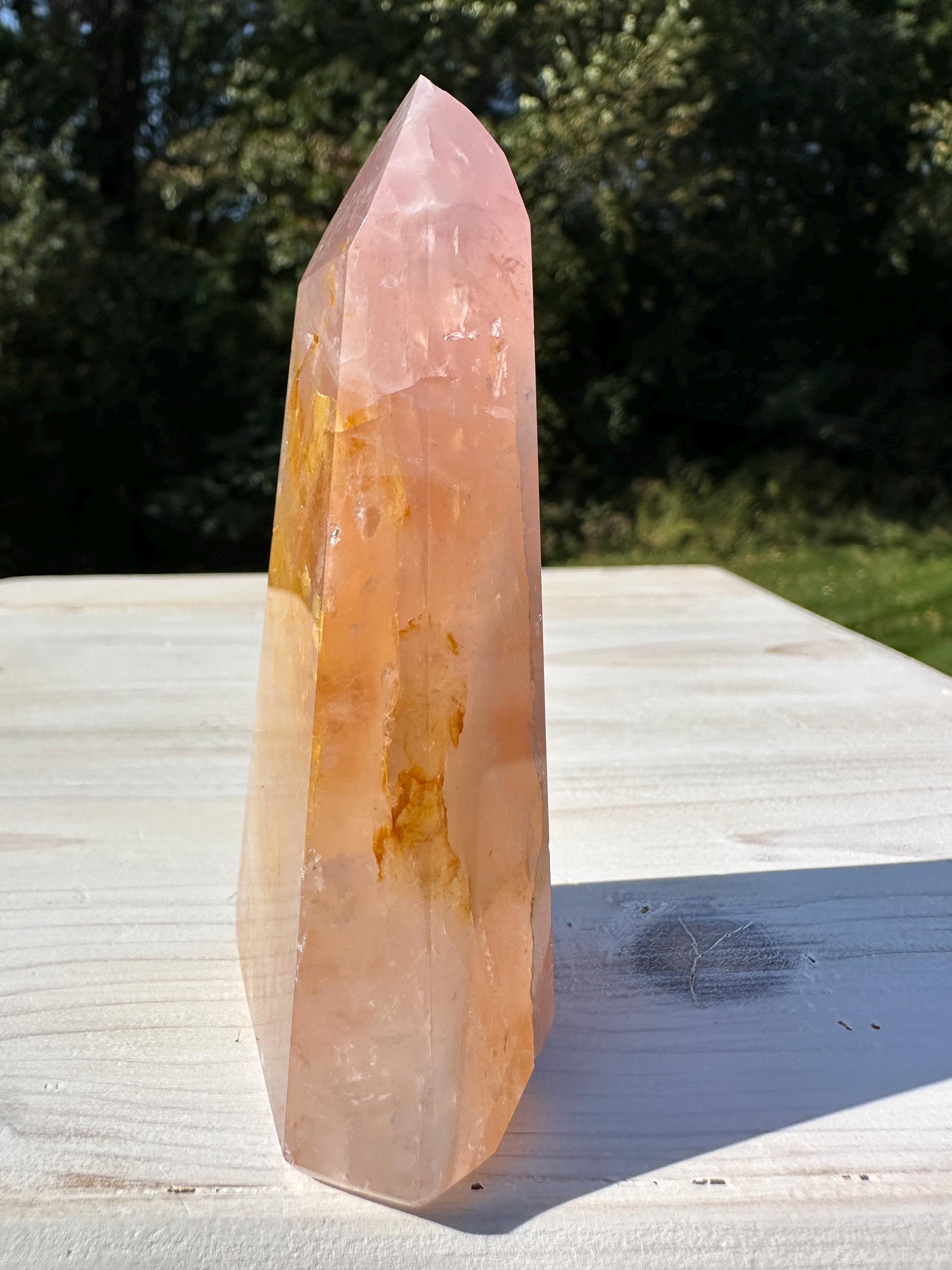 Gorgeous Rose Quartz and Golden Healer Combo Mineral Tower - #2