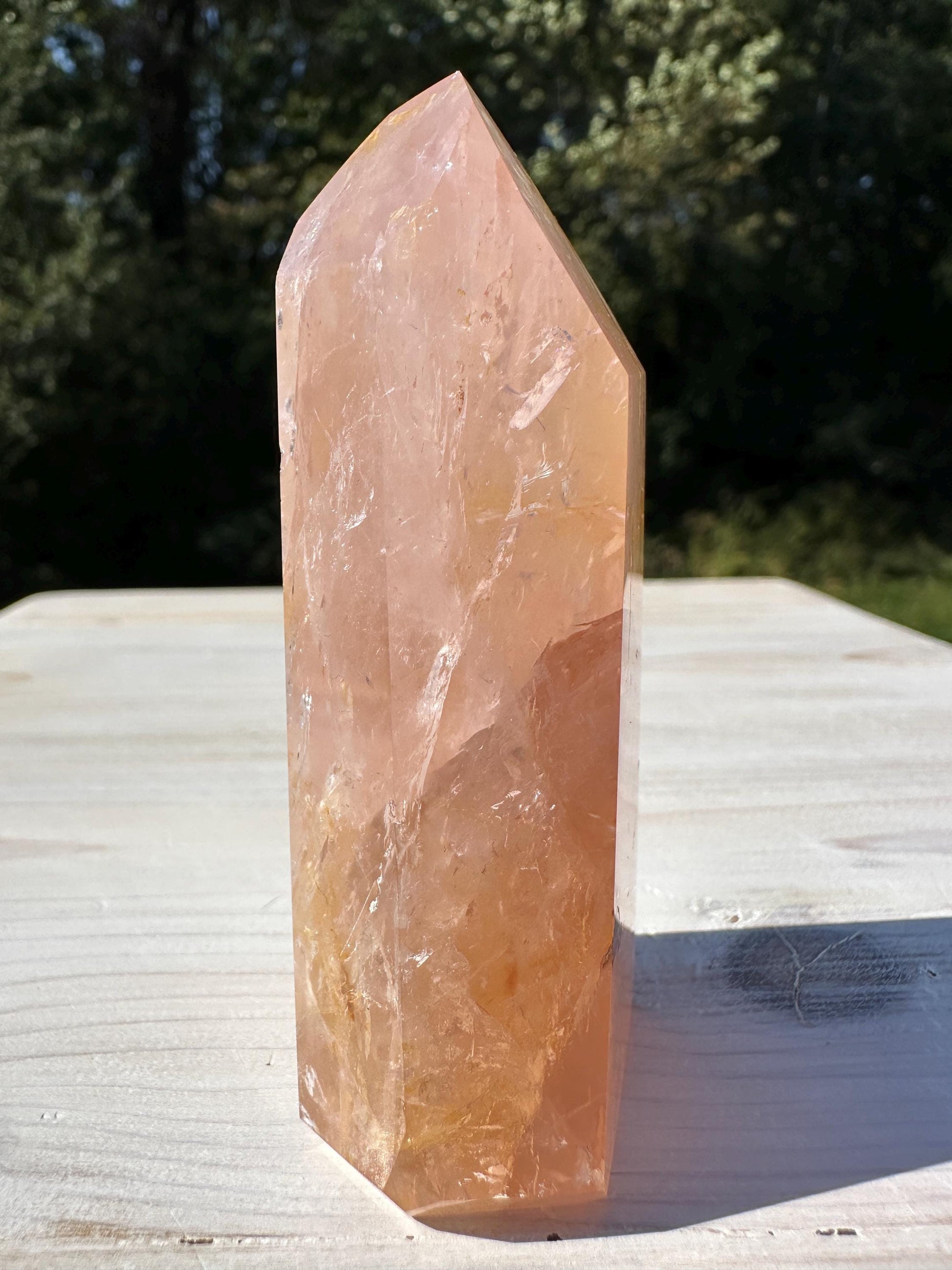 Gorgeous Rose Quartz and Golden Healer Combo Mineral Tower - #3