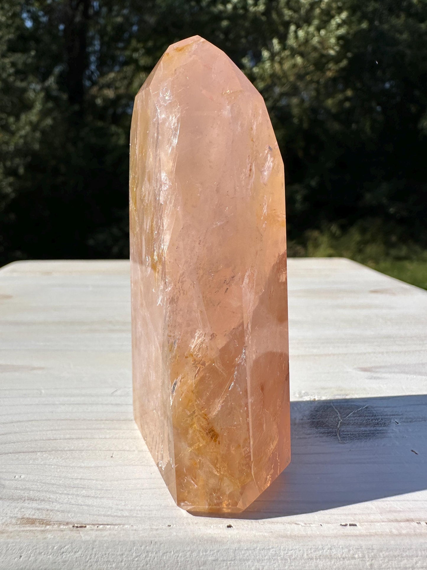 Gorgeous Rose Quartz and Golden Healer Combo Mineral Tower - #3