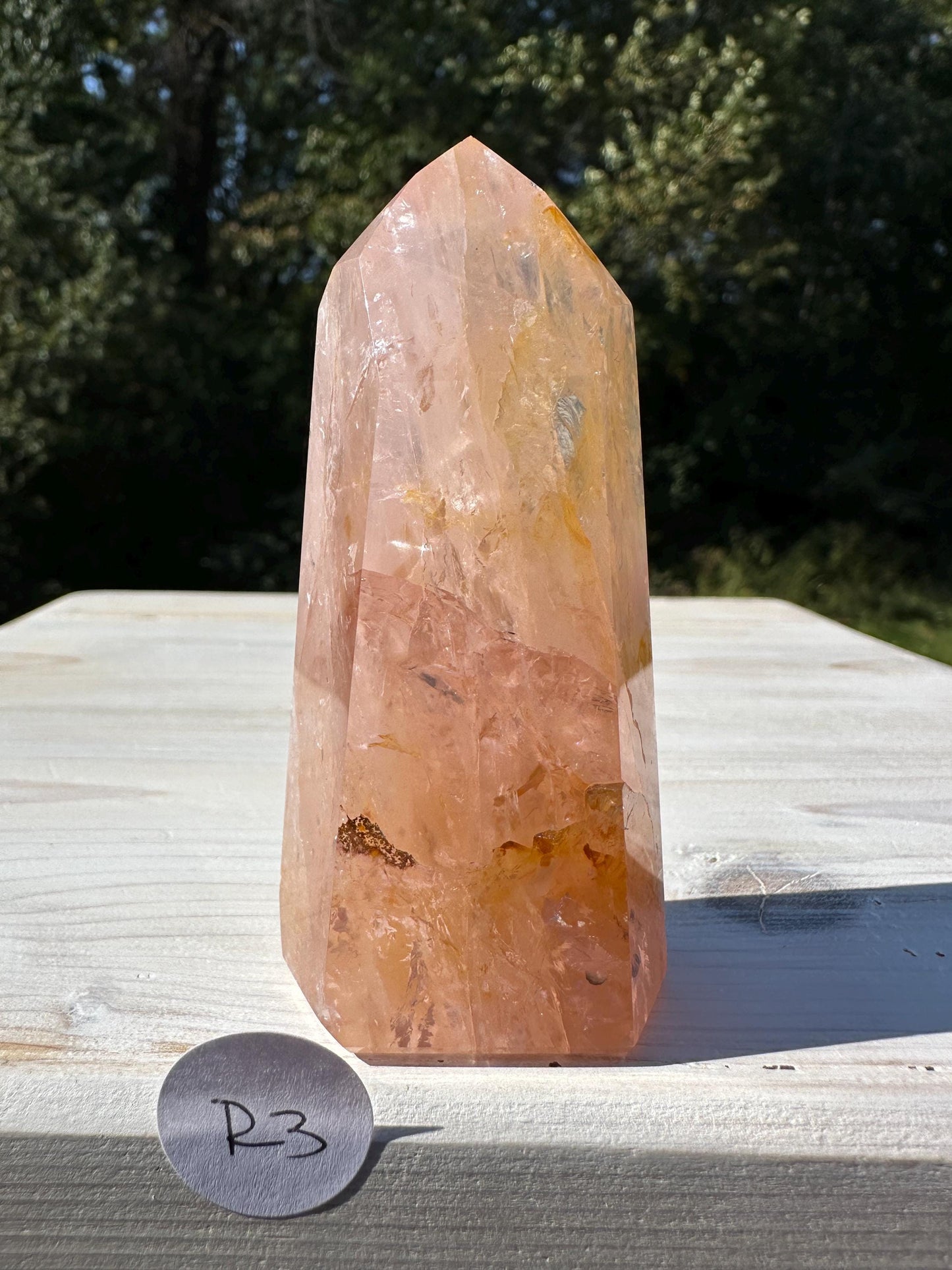 Gorgeous Rose Quartz and Golden Healer Combo Mineral Tower - #3