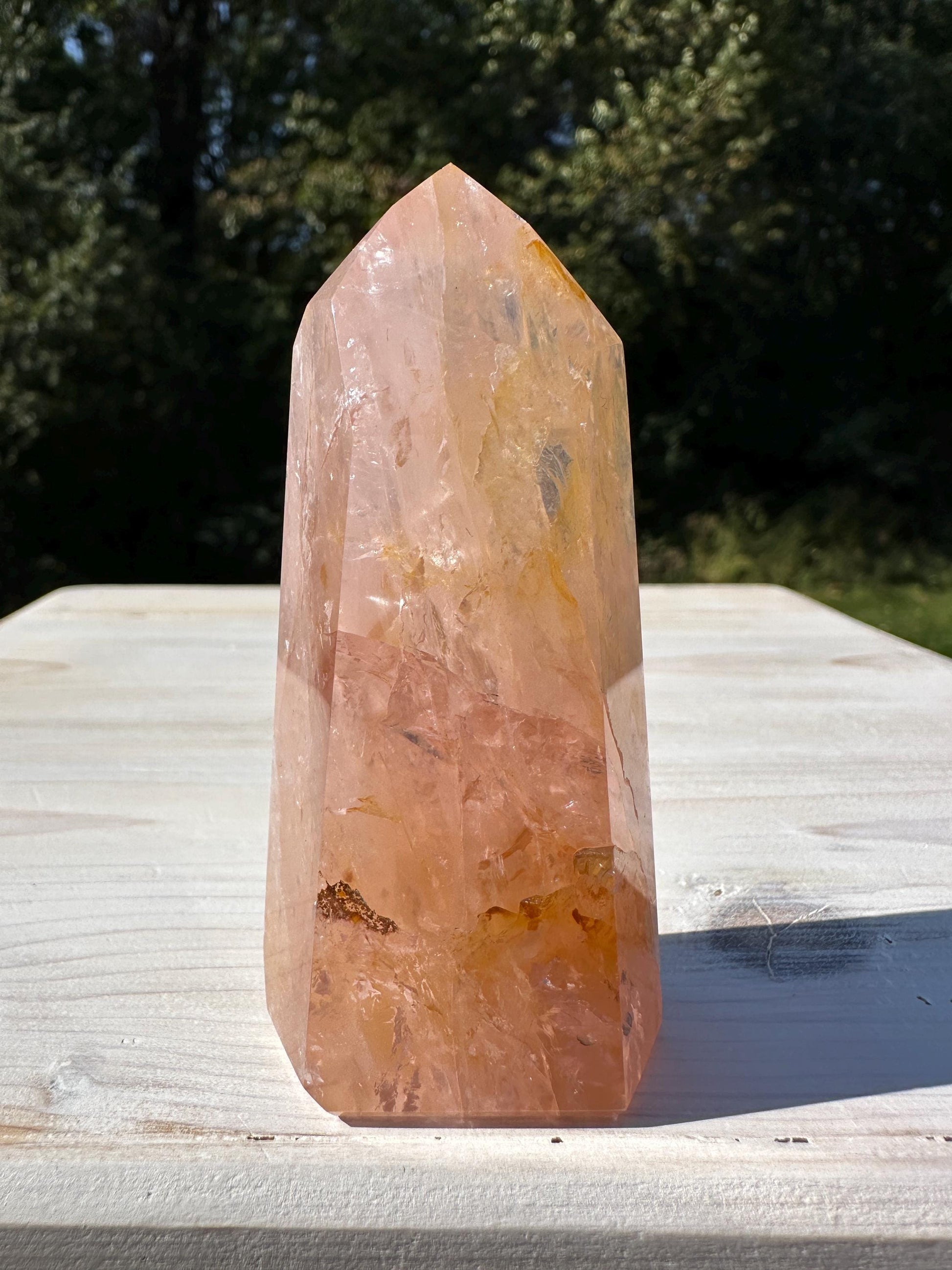 Gorgeous Rose Quartz and Golden Healer Combo Mineral Tower - #3