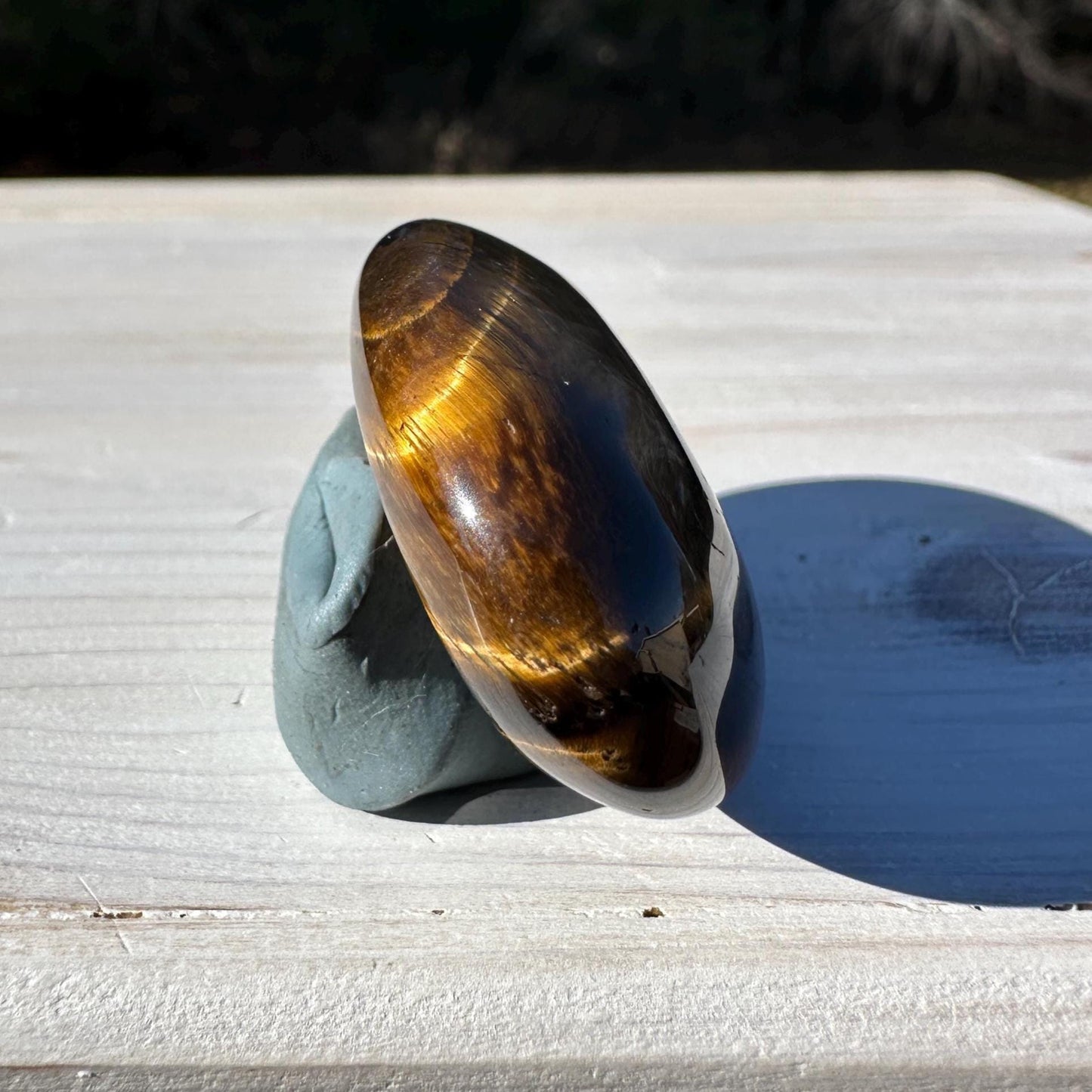 High Quality Natural Tiger Eye Palm Stone - #3