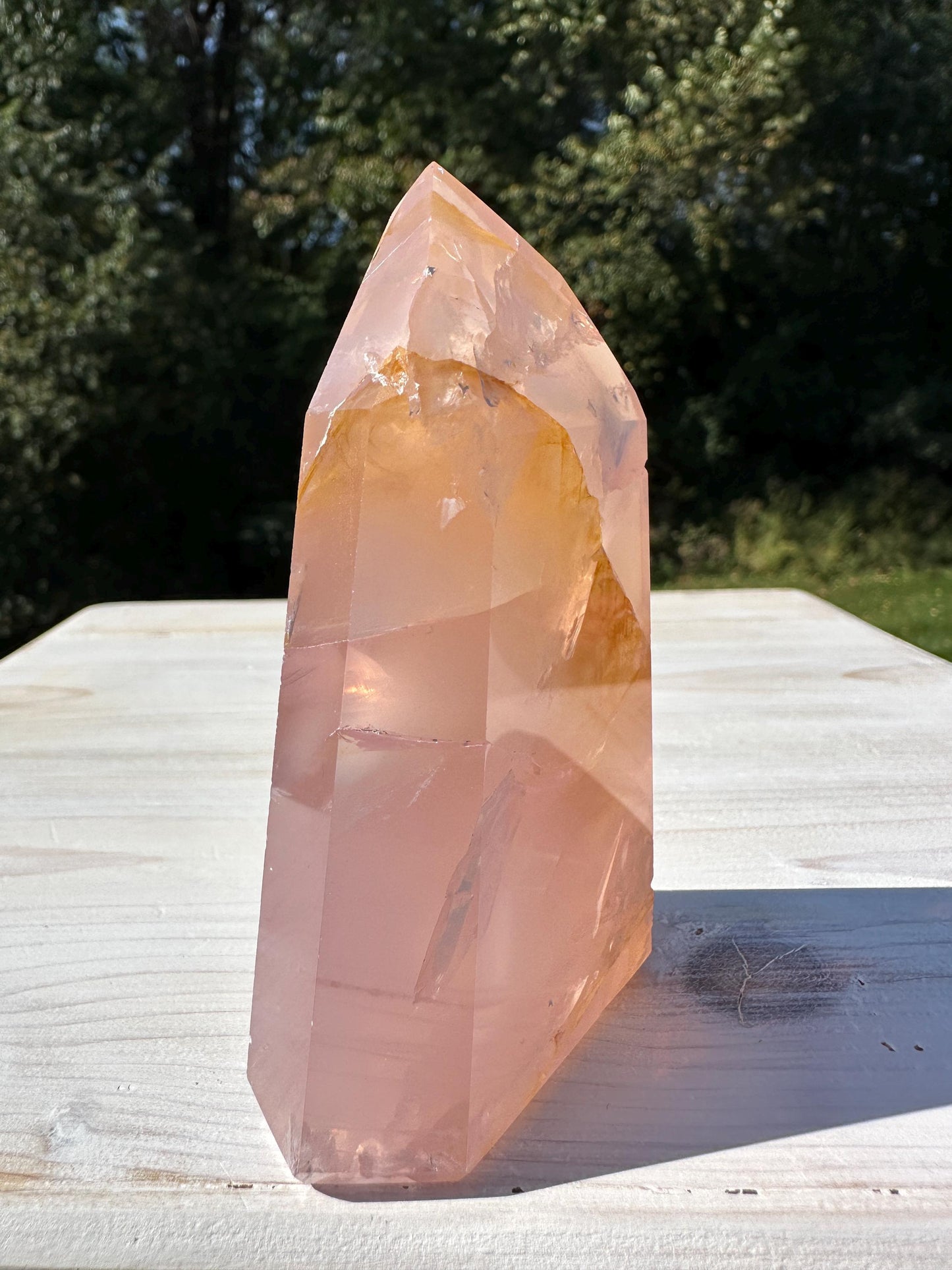 Gorgeous Rose Quartz and Golden Healer Combo Mineral Tower - #1