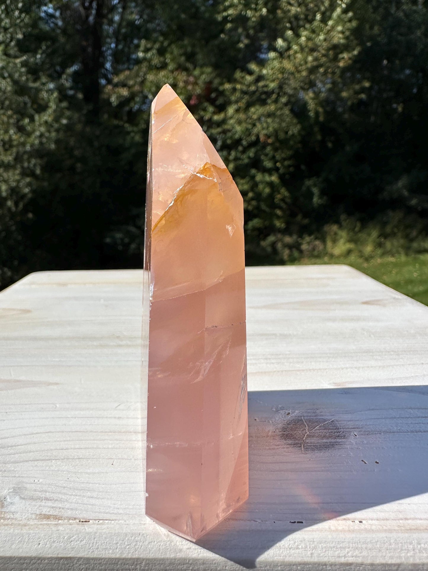 Gorgeous Rose Quartz and Golden Healer Combo Mineral Tower - #1