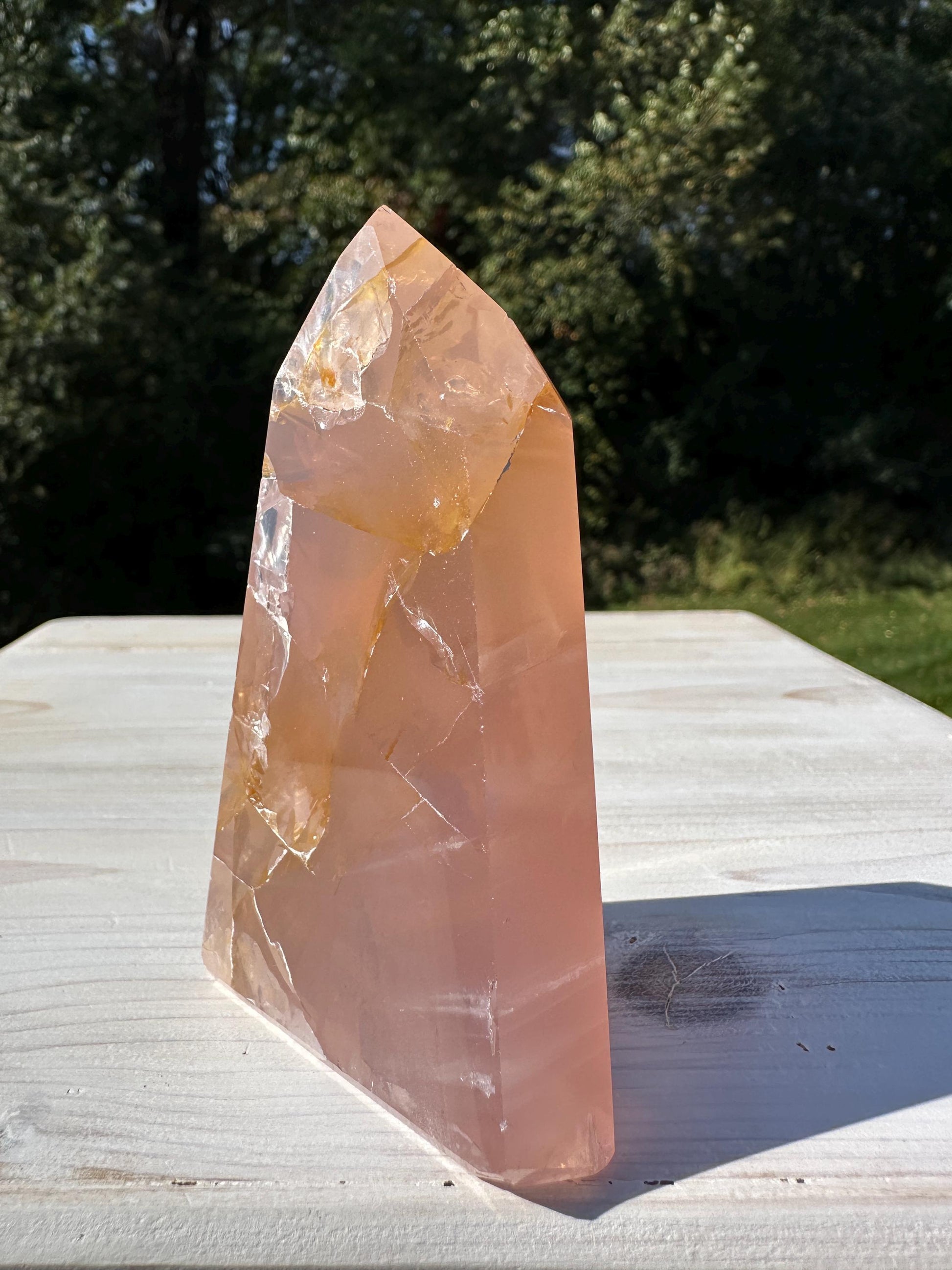 Gorgeous Rose Quartz and Golden Healer Combo Mineral Tower - #1