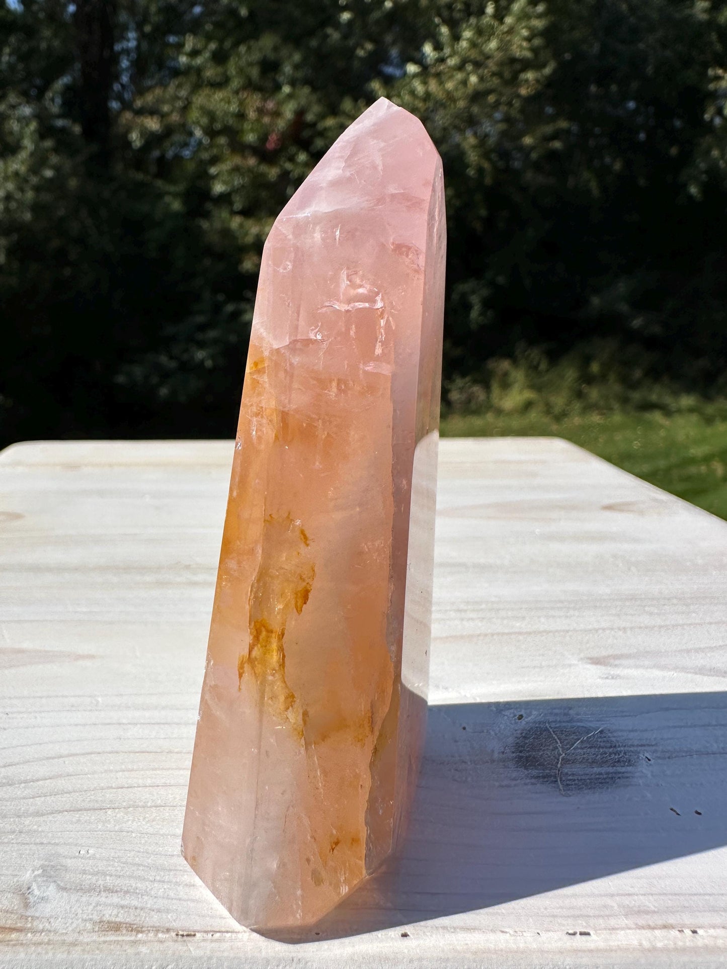 Gorgeous Rose Quartz and Golden Healer Combo Mineral Tower - #2