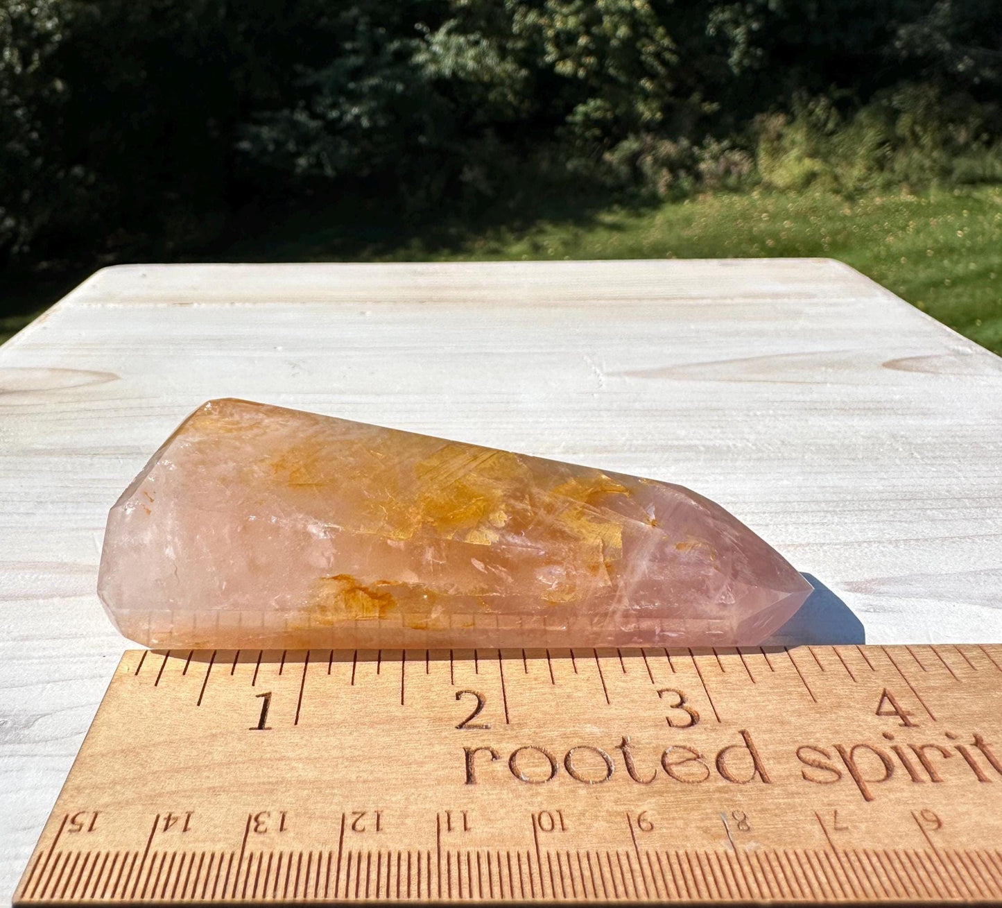 Gorgeous Rose Quartz and Golden Healer Combo Mineral Tower - #2