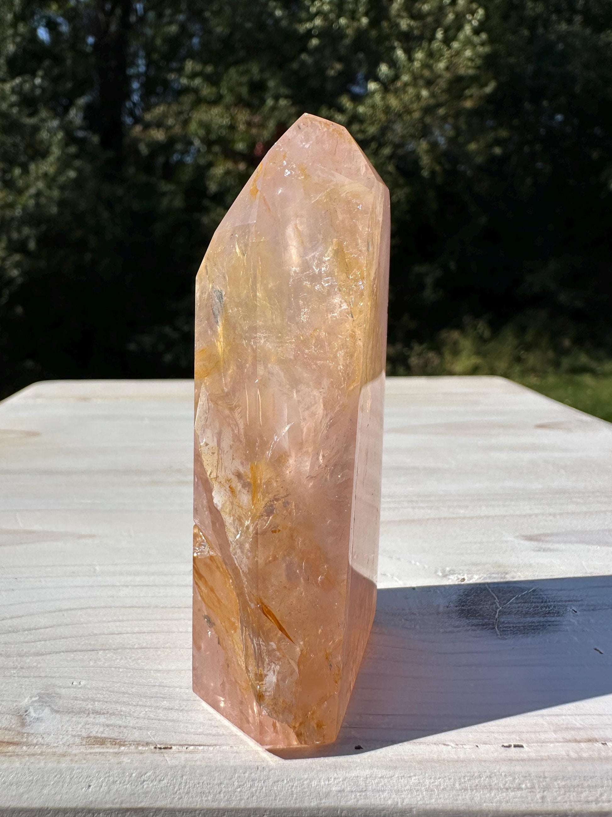 Gorgeous Rose Quartz and Golden Healer Combo Mineral Tower - #3