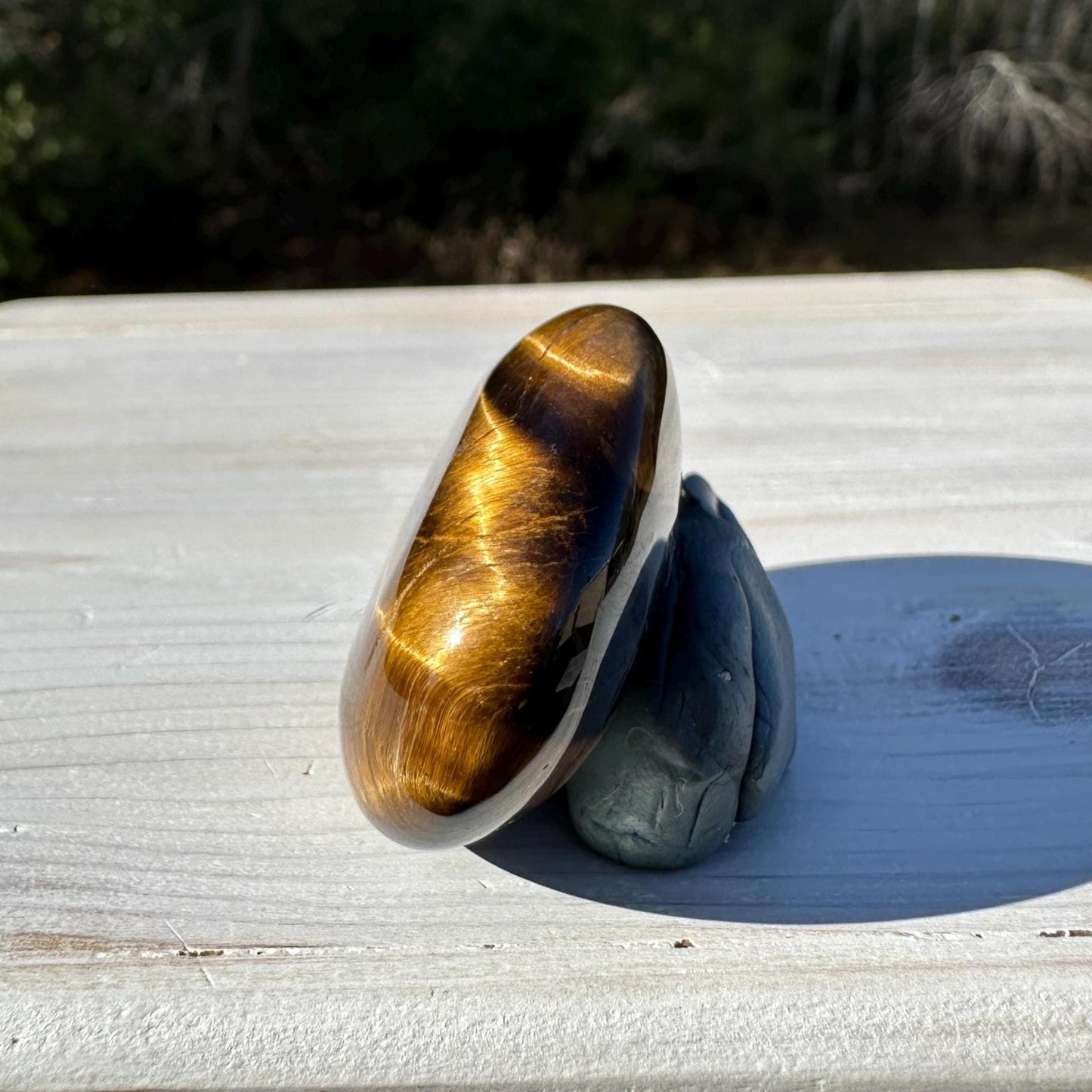 High Quality Natural Tiger Eye Palm Stone - #1