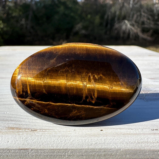High Quality Natural Tiger Eye Palm Stone - #2