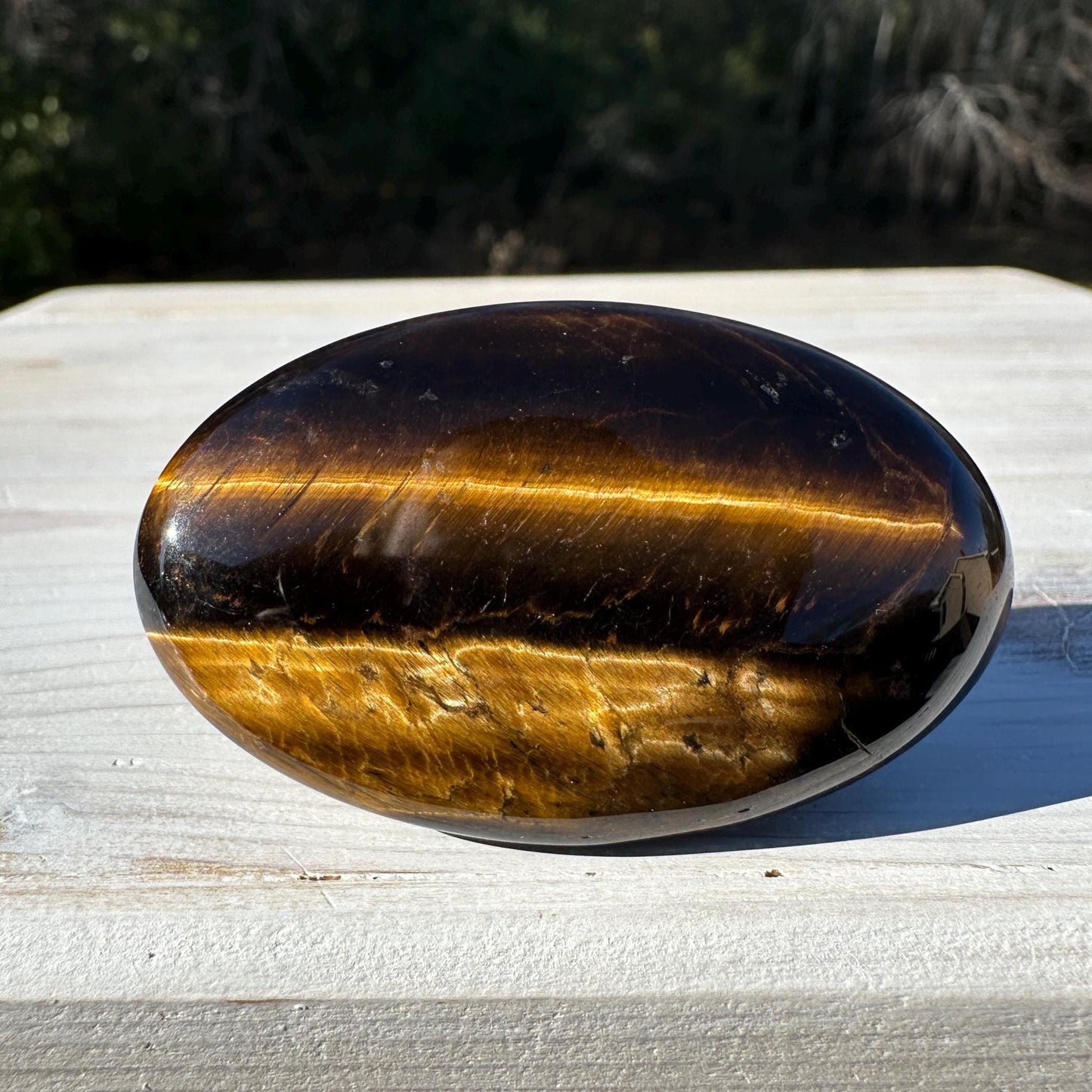 High Quality Natural Tiger Eye Palm Stone - #4