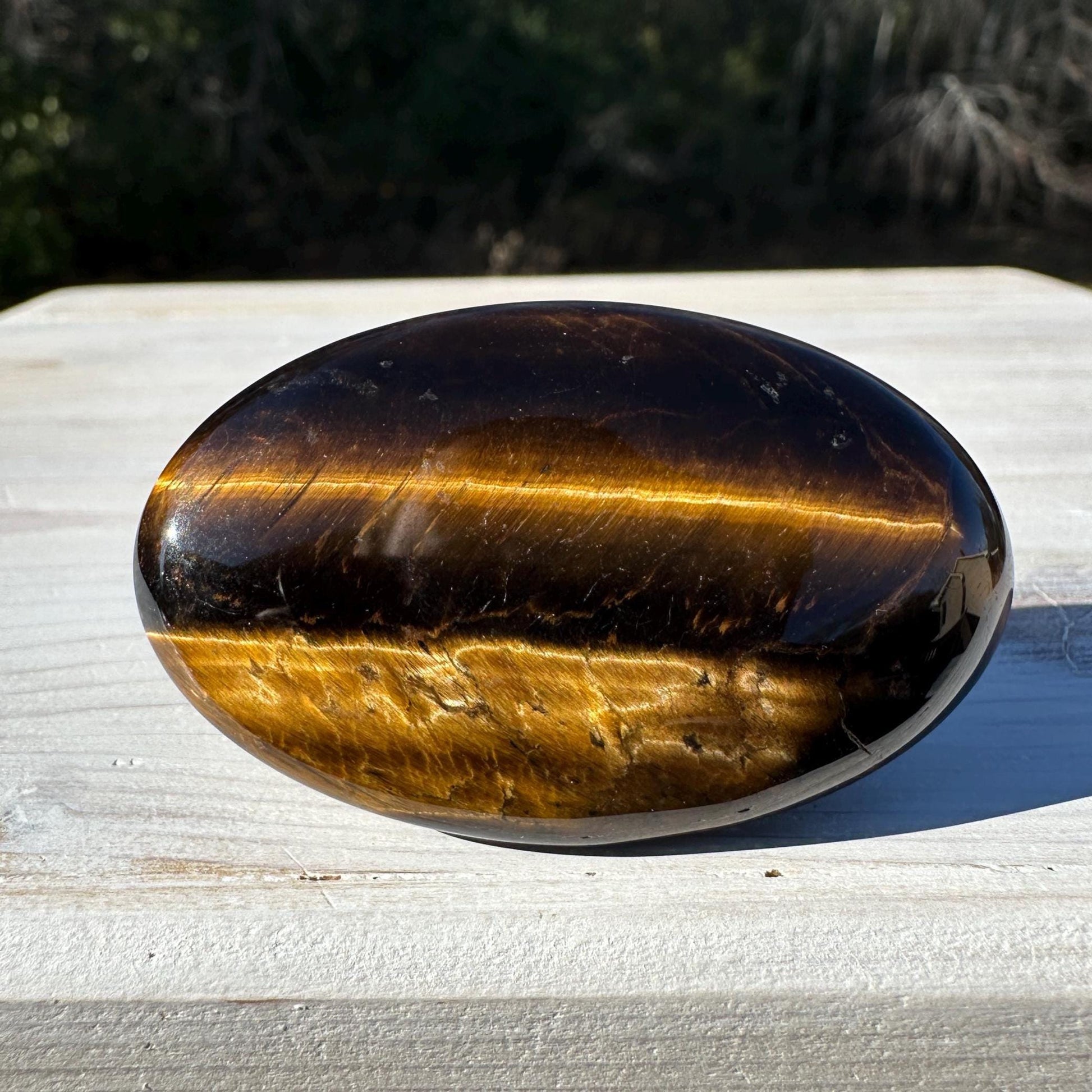 High Quality Natural Tiger Eye Palm Stone - #4