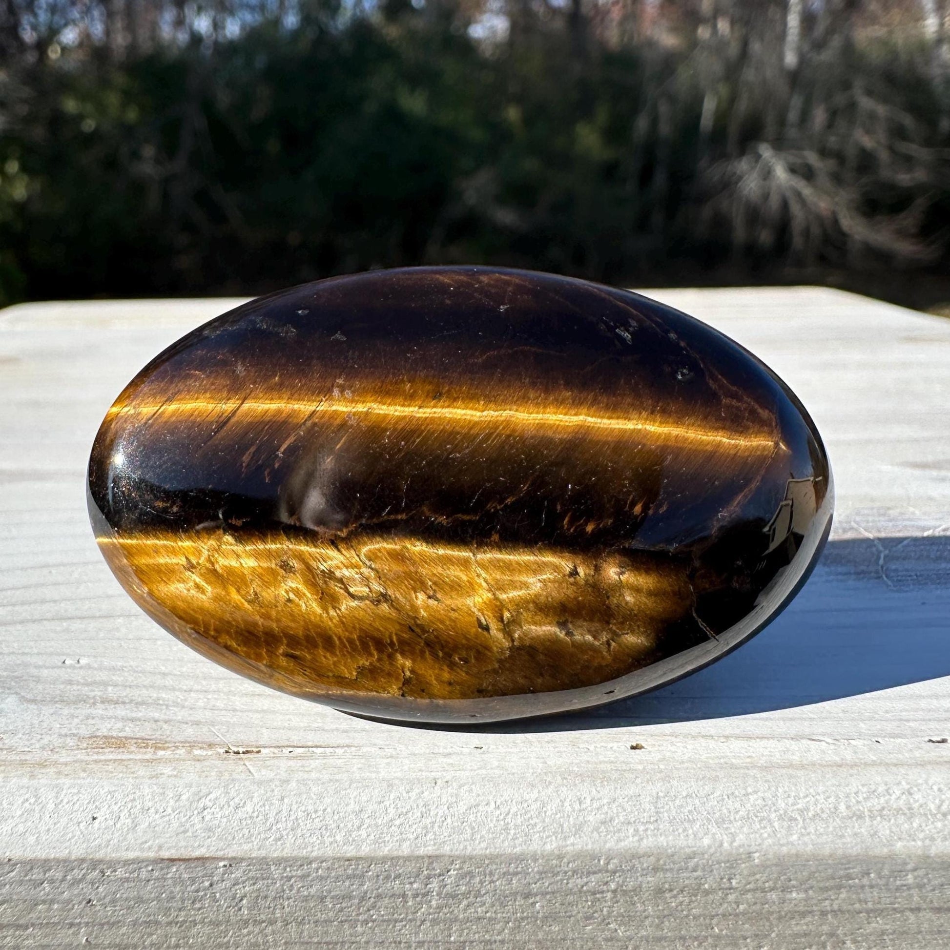 High Quality Natural Tiger Eye Palm Stone - #4