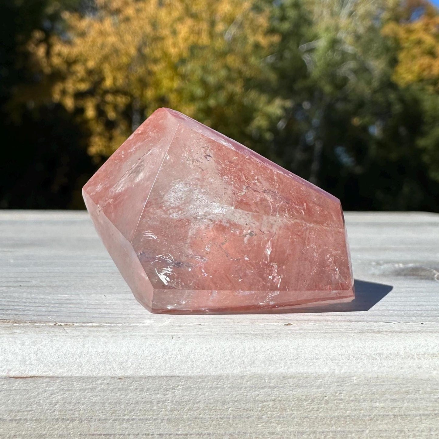 Incredible Small Raw Pink Lemurian Freeform from Brazil - #1