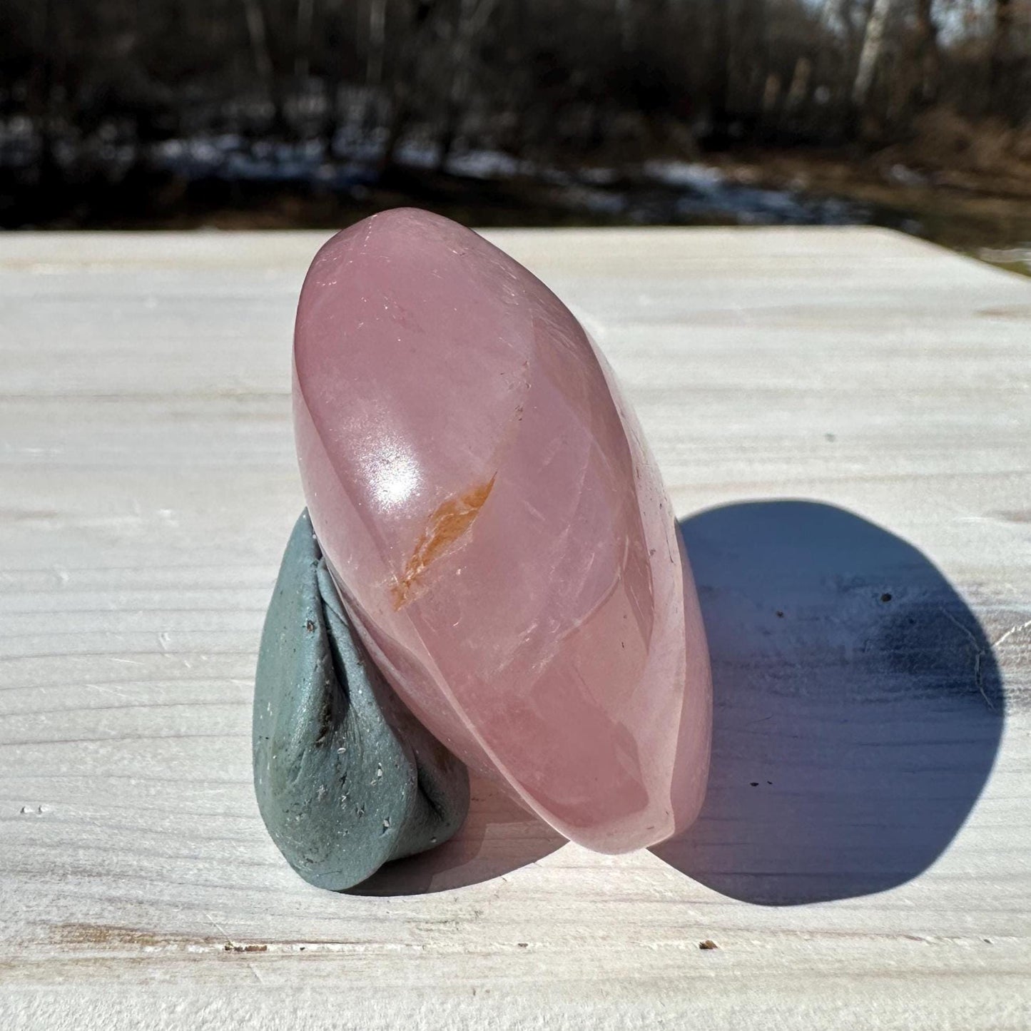 Gorgeous Rose Quartz Palm Stone - #3