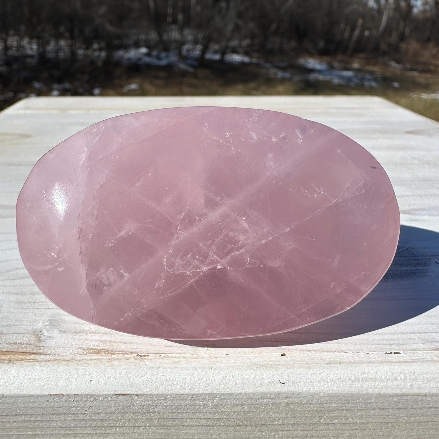 Gorgeous Rose Quartz Palm Stone - #1