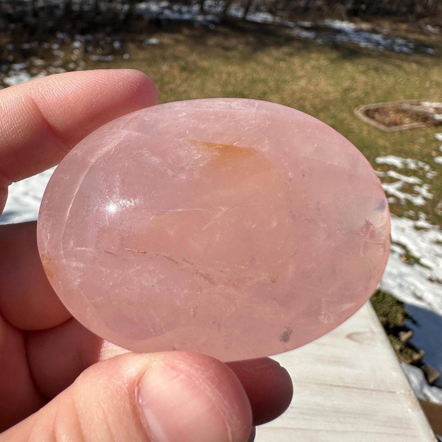 Gorgeous Rose Quartz Palm Stone - #3
