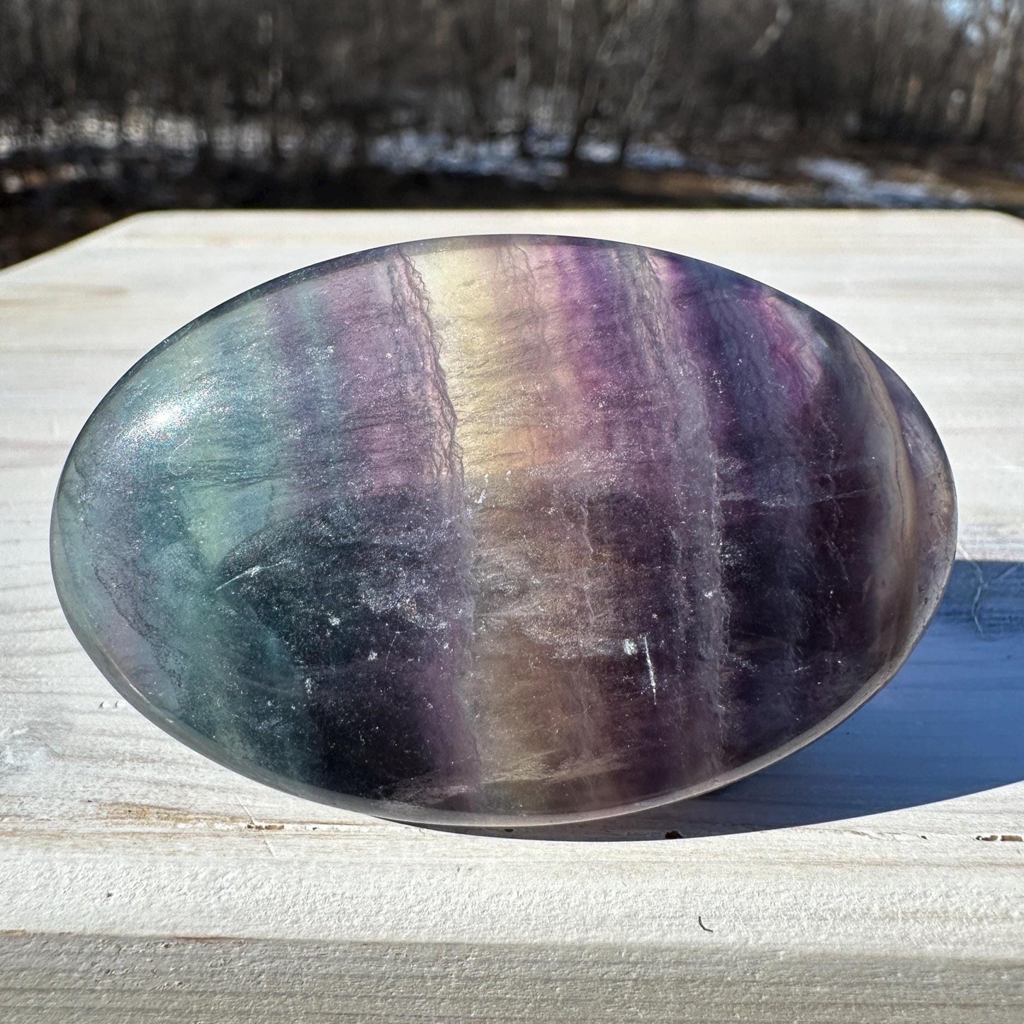 Gorgeous Fluorite Palm Stone - #1
