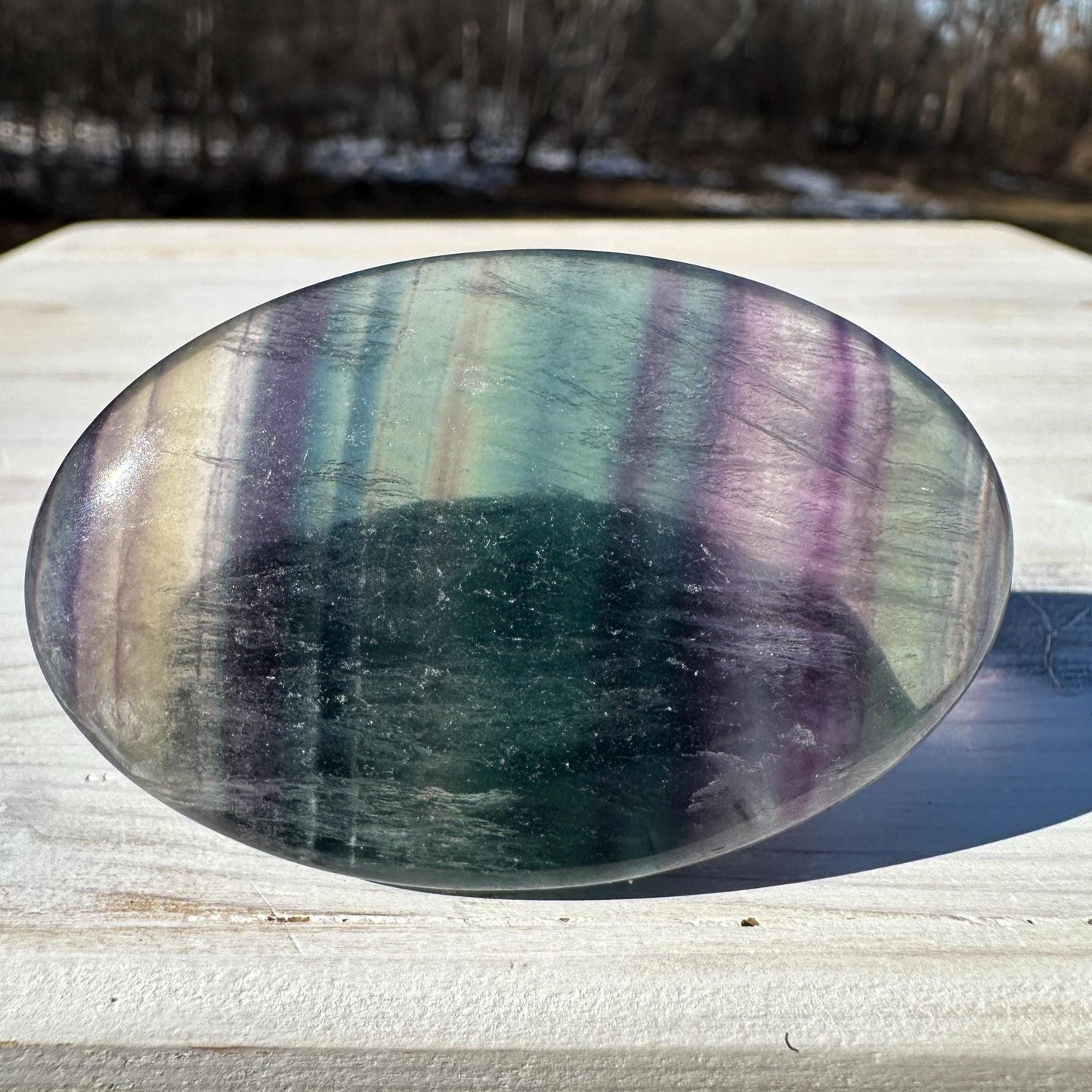 Gorgeous Fluorite Palm Stone - #2