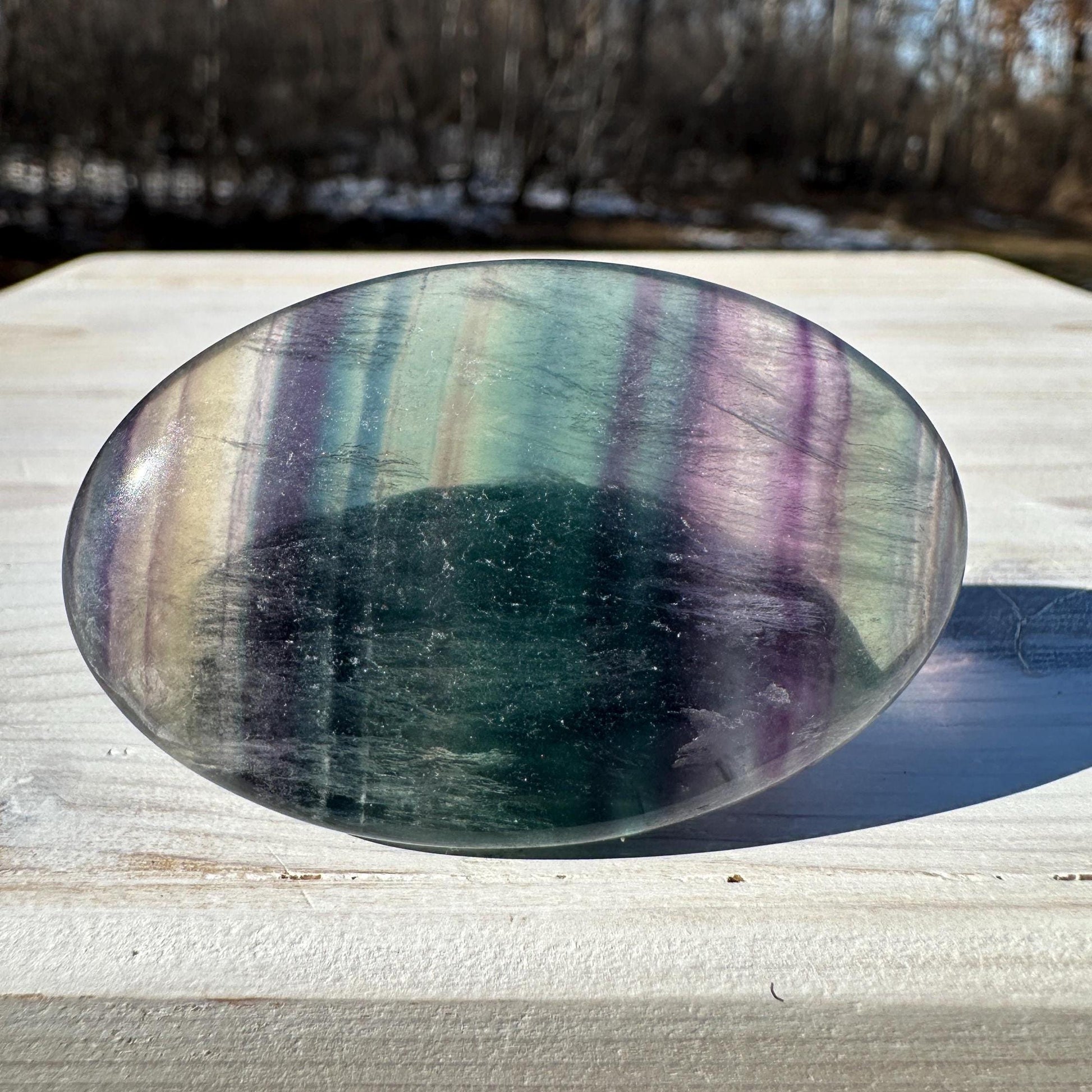 Gorgeous Fluorite Palm Stone - #2