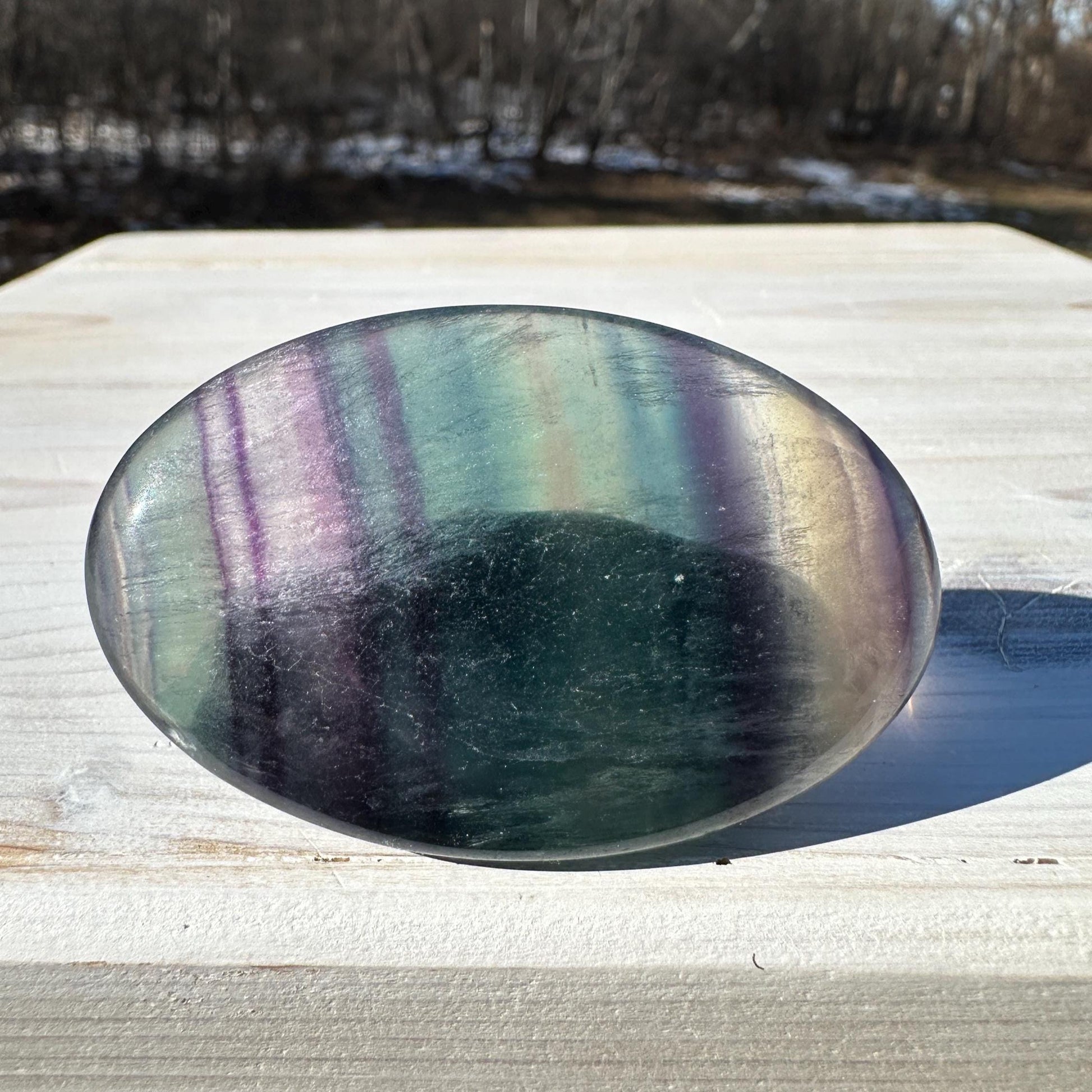 Gorgeous Fluorite Palm Stone - #2