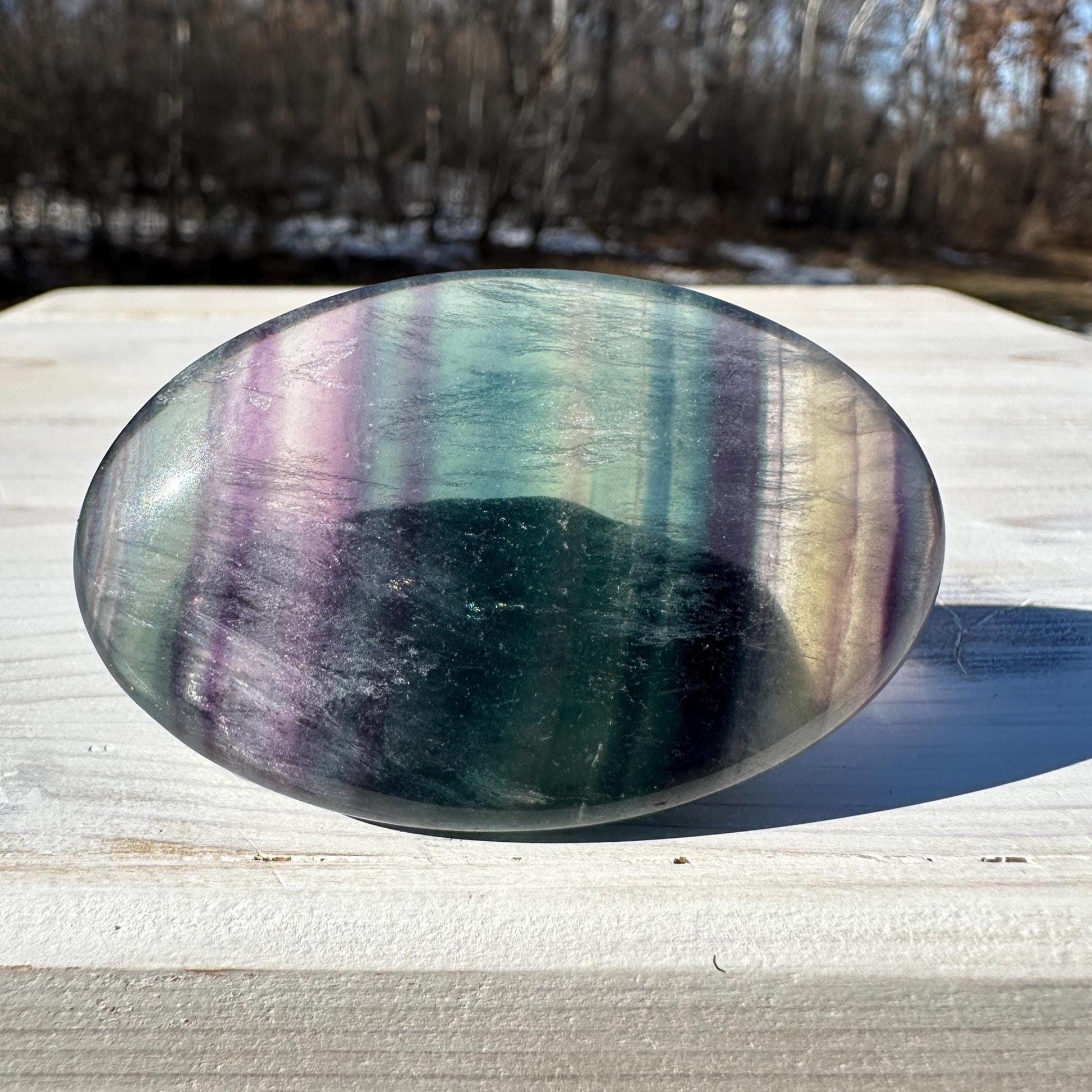 Gorgeous Fluorite Palm Stone - #2