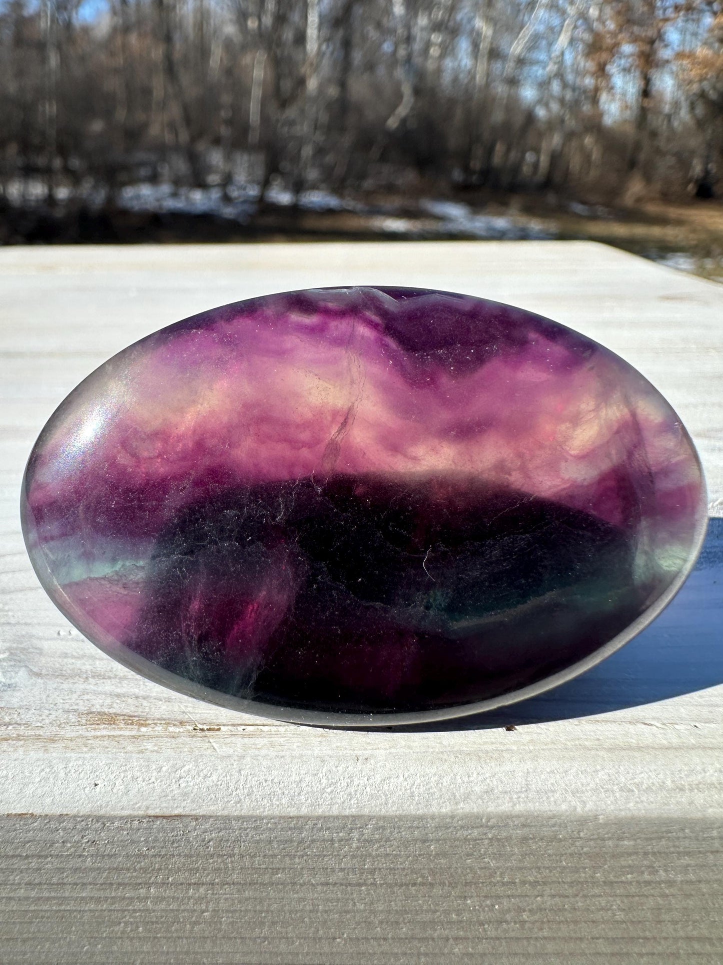 Gorgeous Fluorite Palm Stone - #3