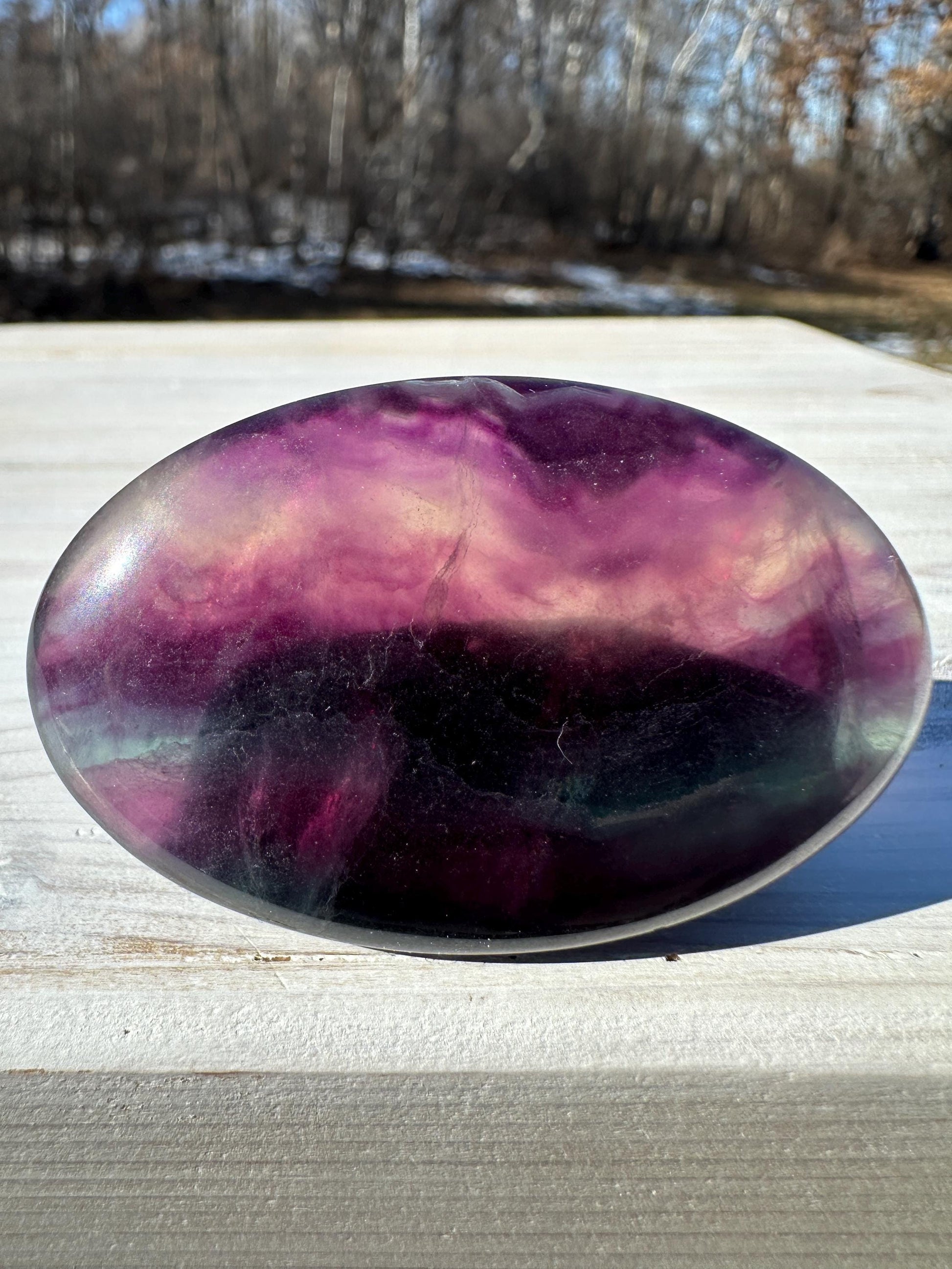 Gorgeous Fluorite Palm Stone - #3