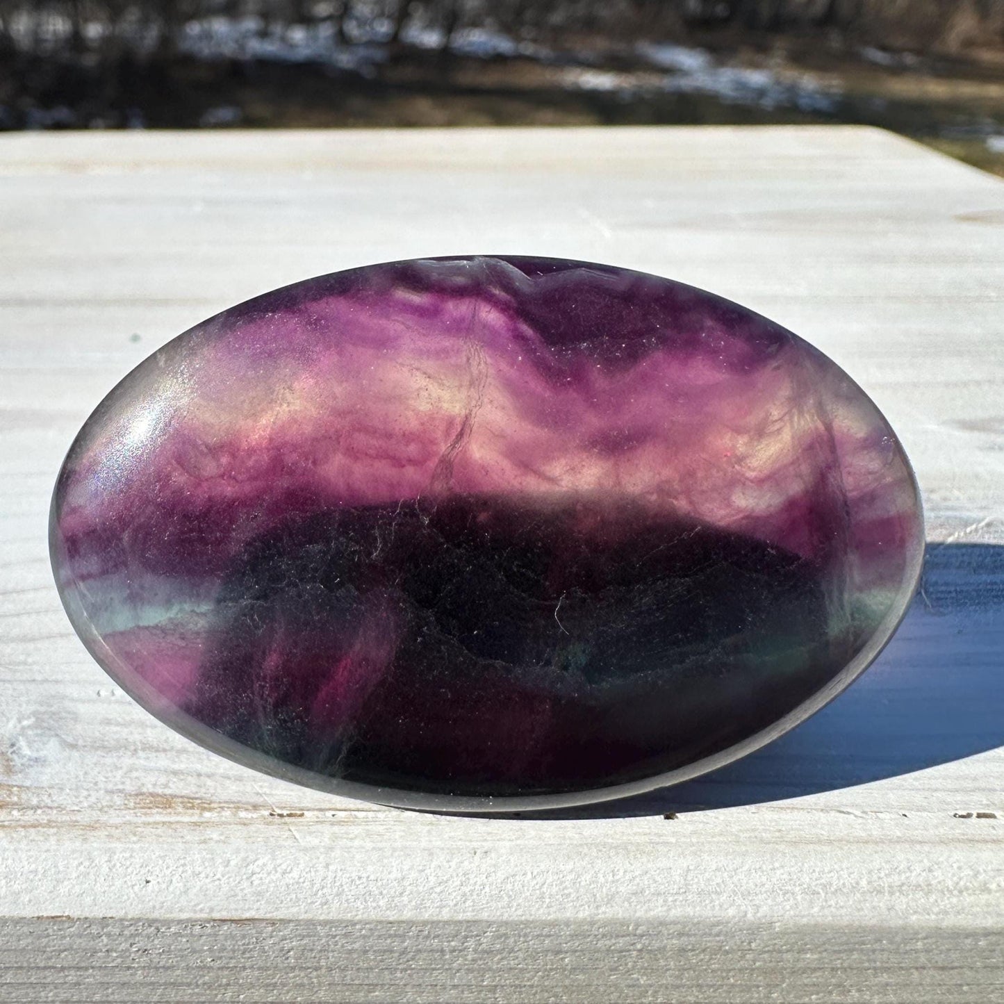 Gorgeous Fluorite Palm Stone - #3