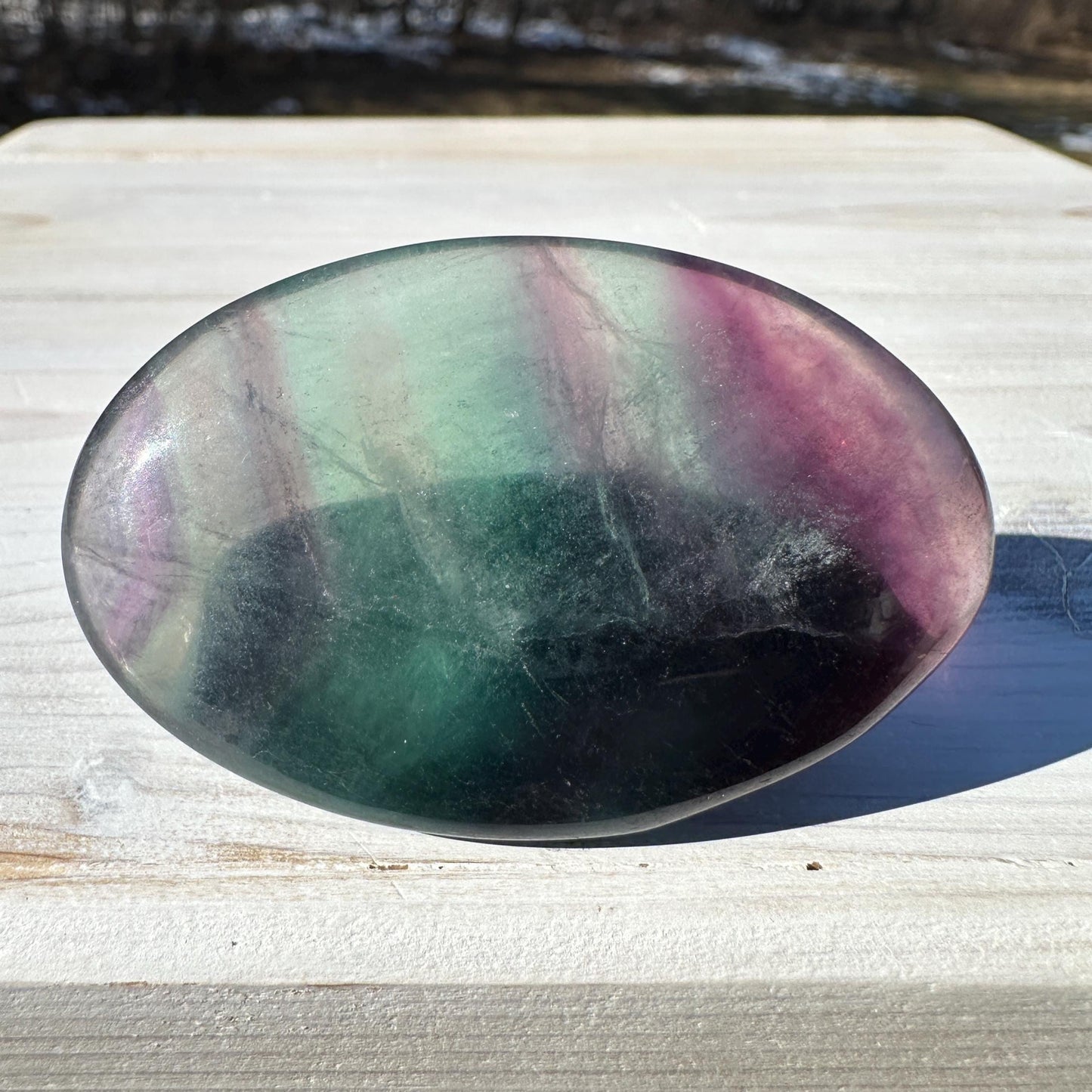 Gorgeous Fluorite Palm Stone - #4