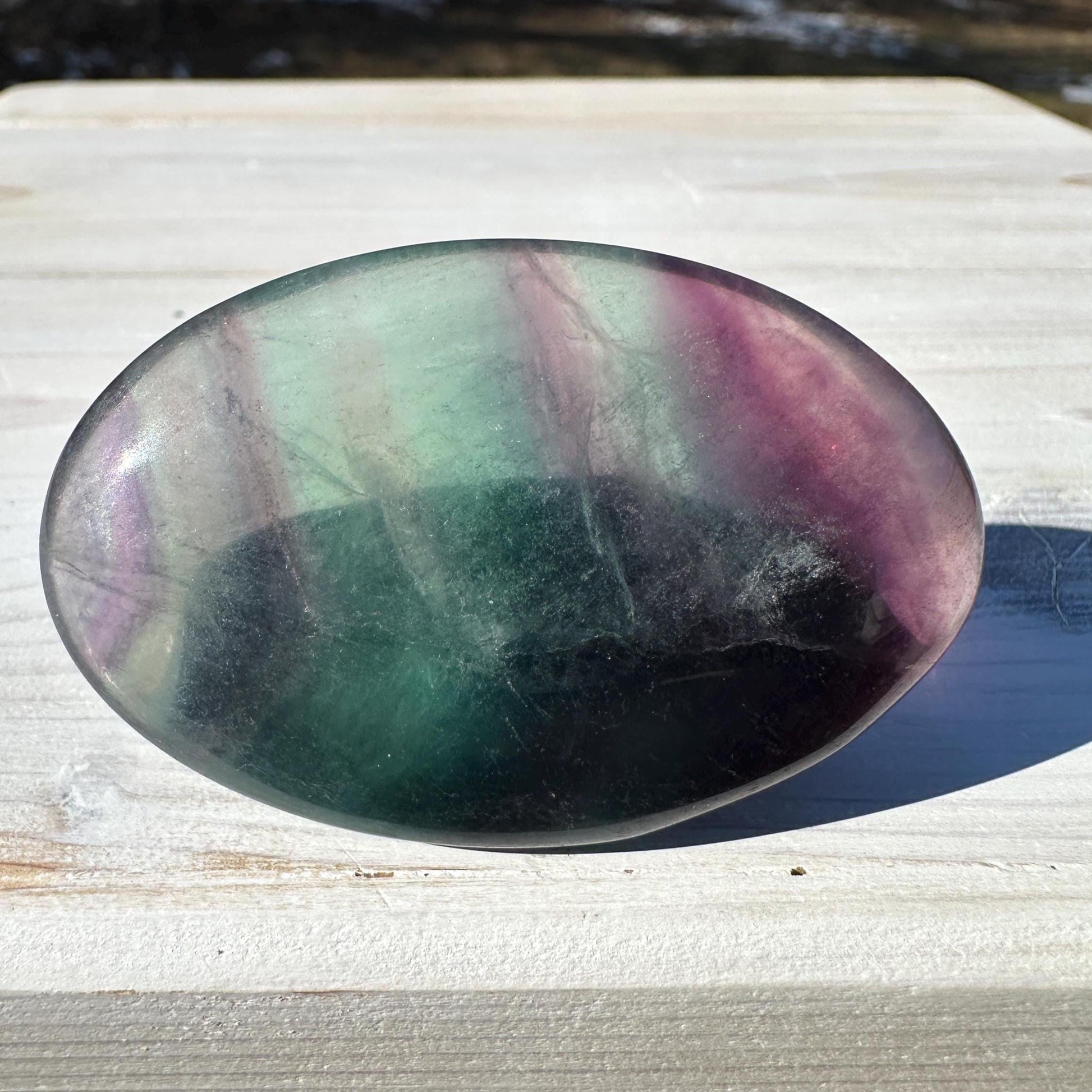 Gorgeous Fluorite Palm Stone - #4