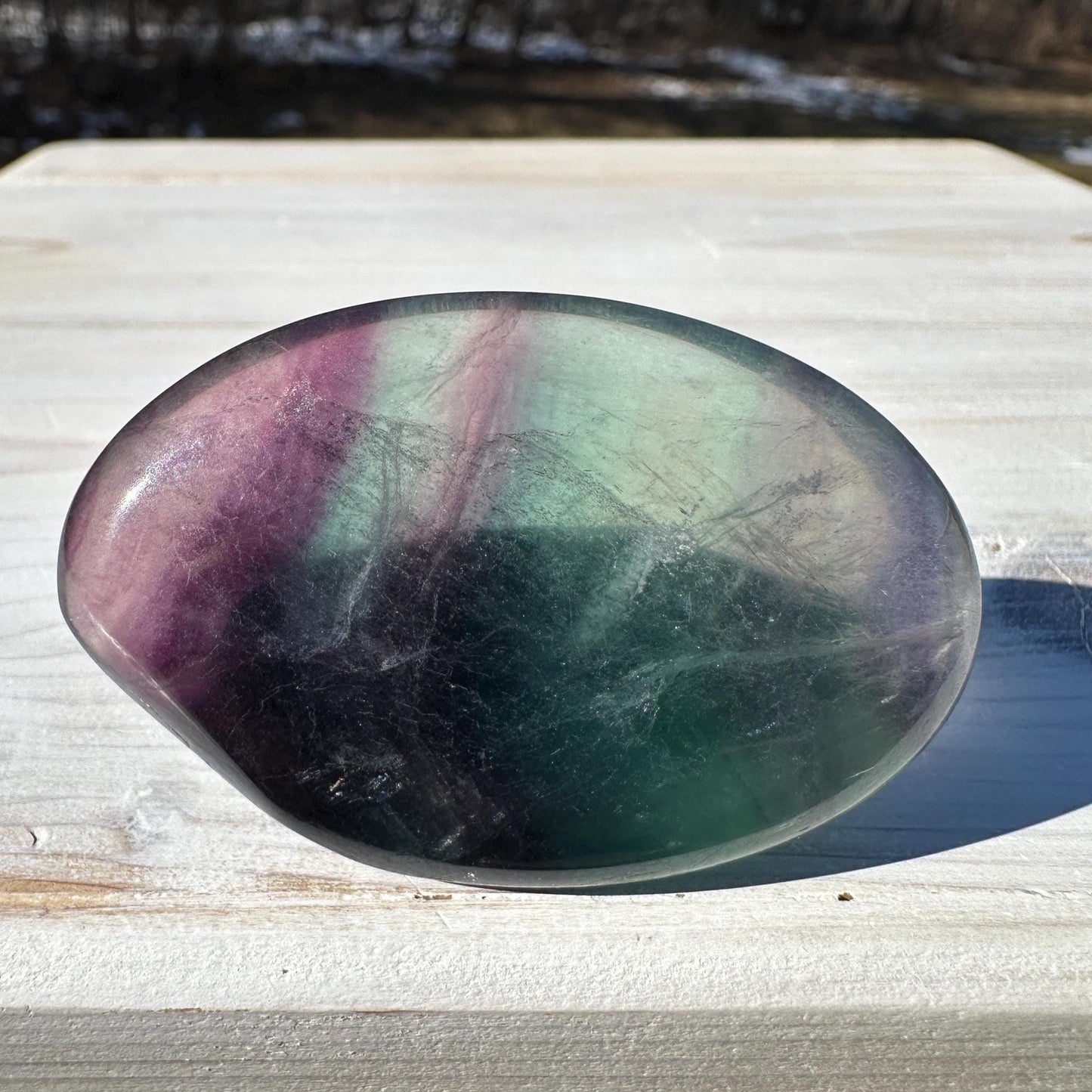 Gorgeous Fluorite Palm Stone - #4
