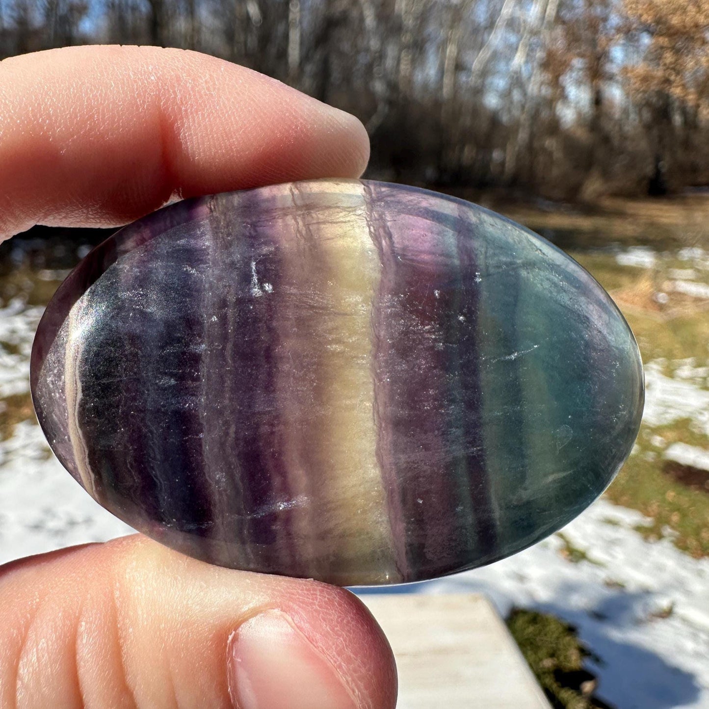 Gorgeous Fluorite Palm Stone - #1