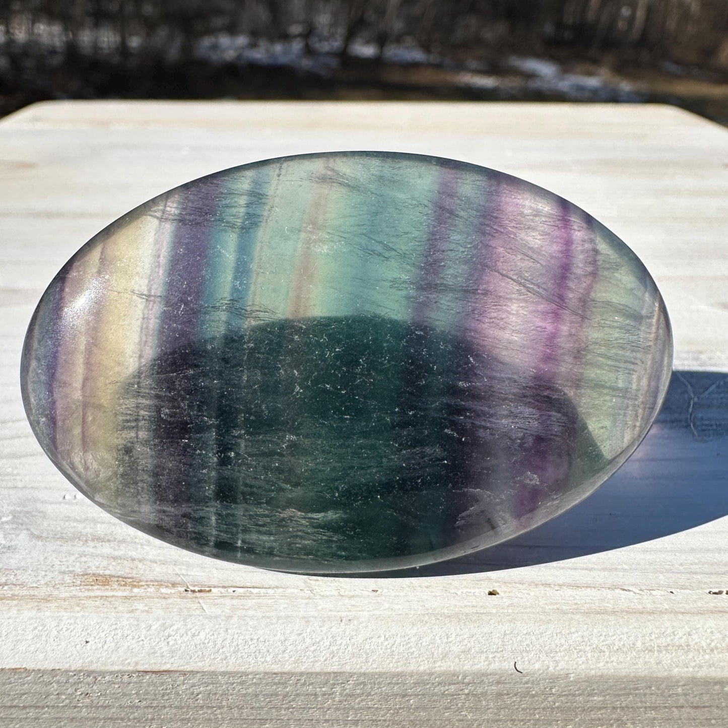 Gorgeous Fluorite Palm Stone - #2