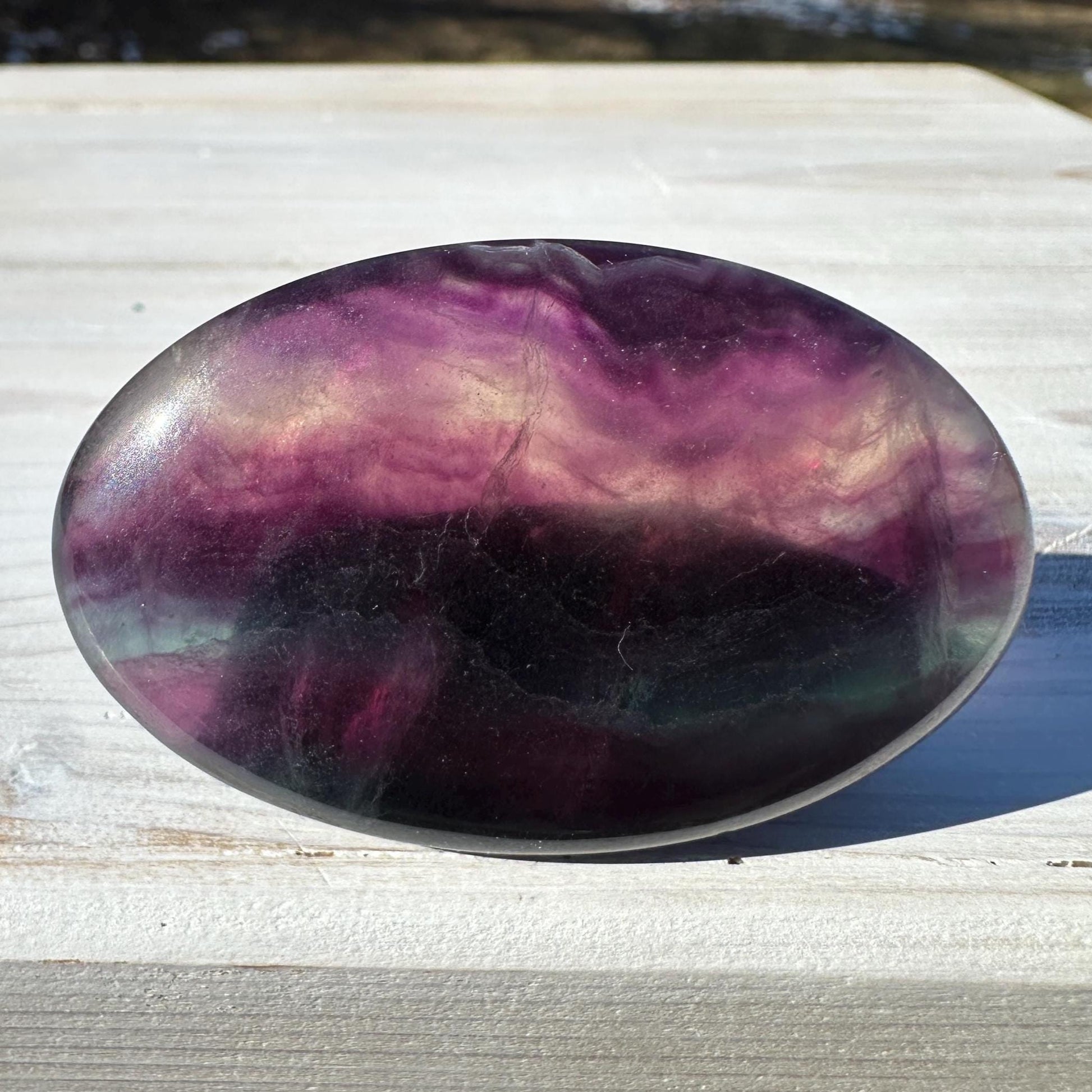 Gorgeous Fluorite Palm Stone - #3