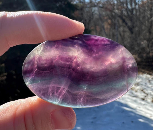 Gorgeous Fluorite Palm Stone - #3