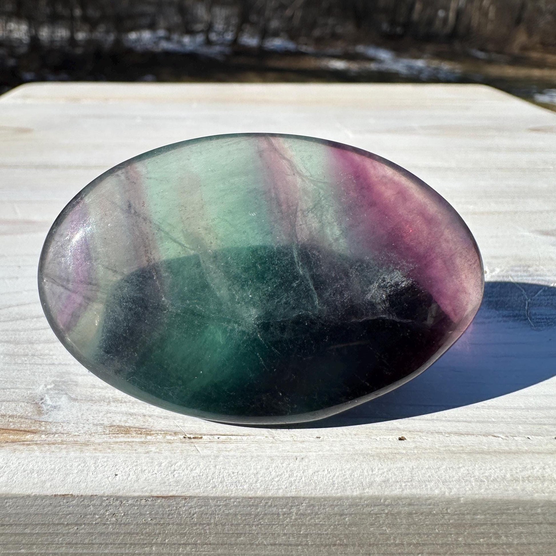Gorgeous Fluorite Palm Stone - #4