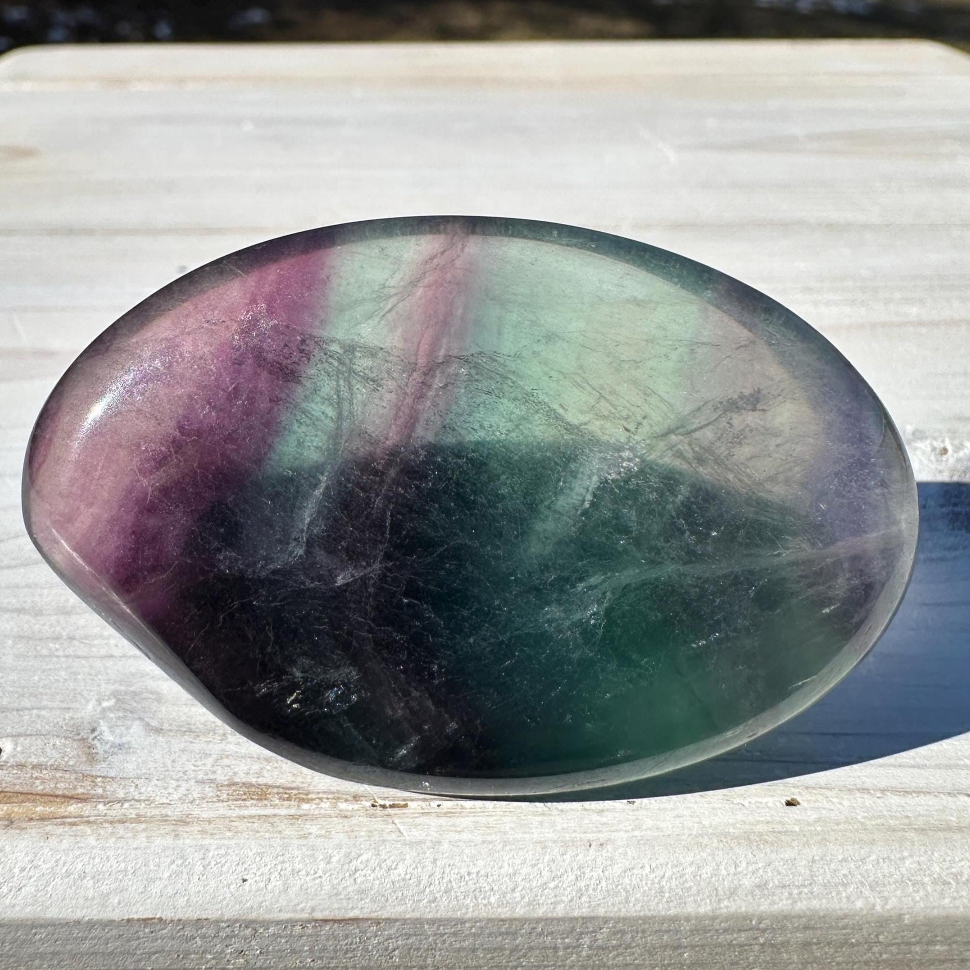 Gorgeous Fluorite Palm Stone - #4