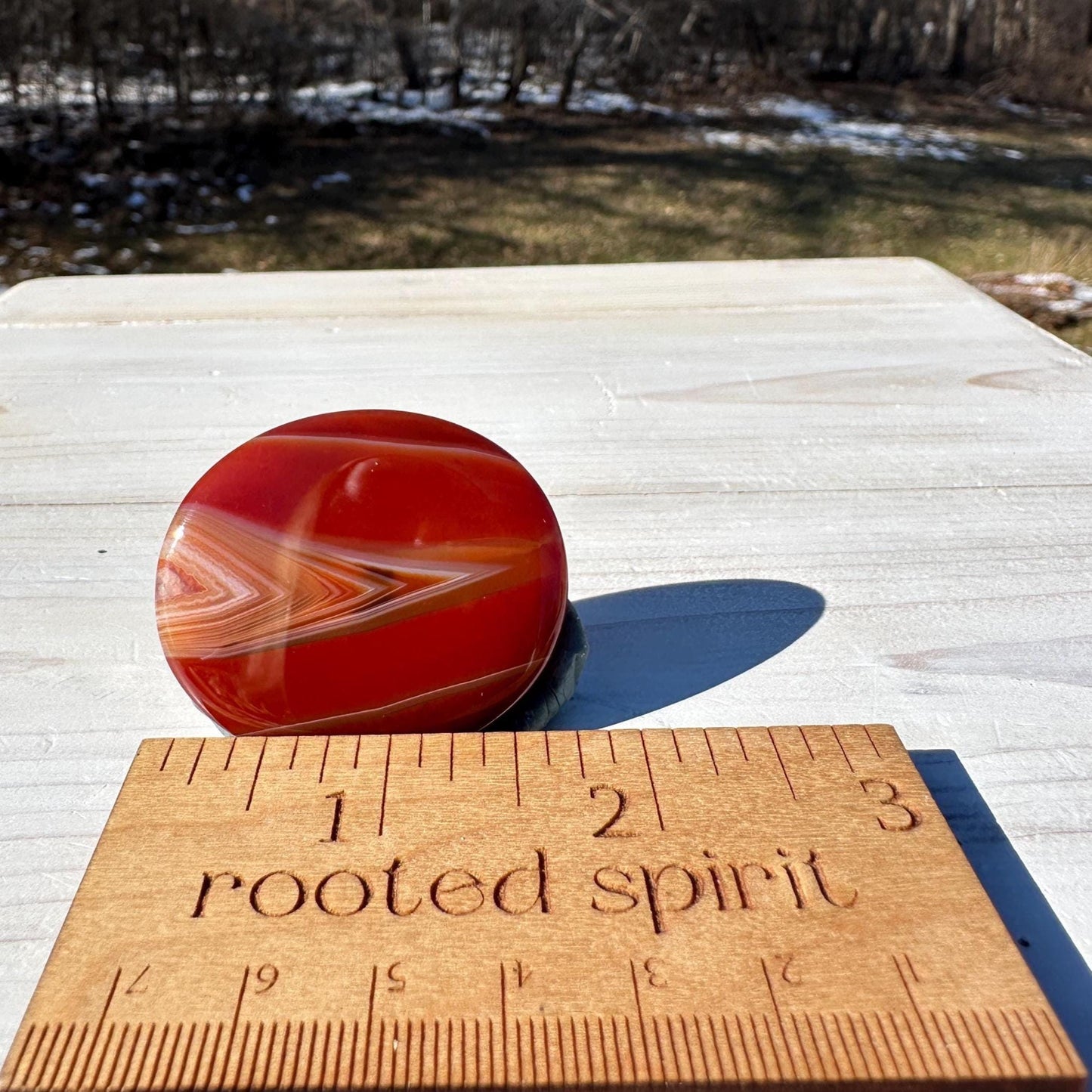 One (1) Carnelian Polished Flat Stone