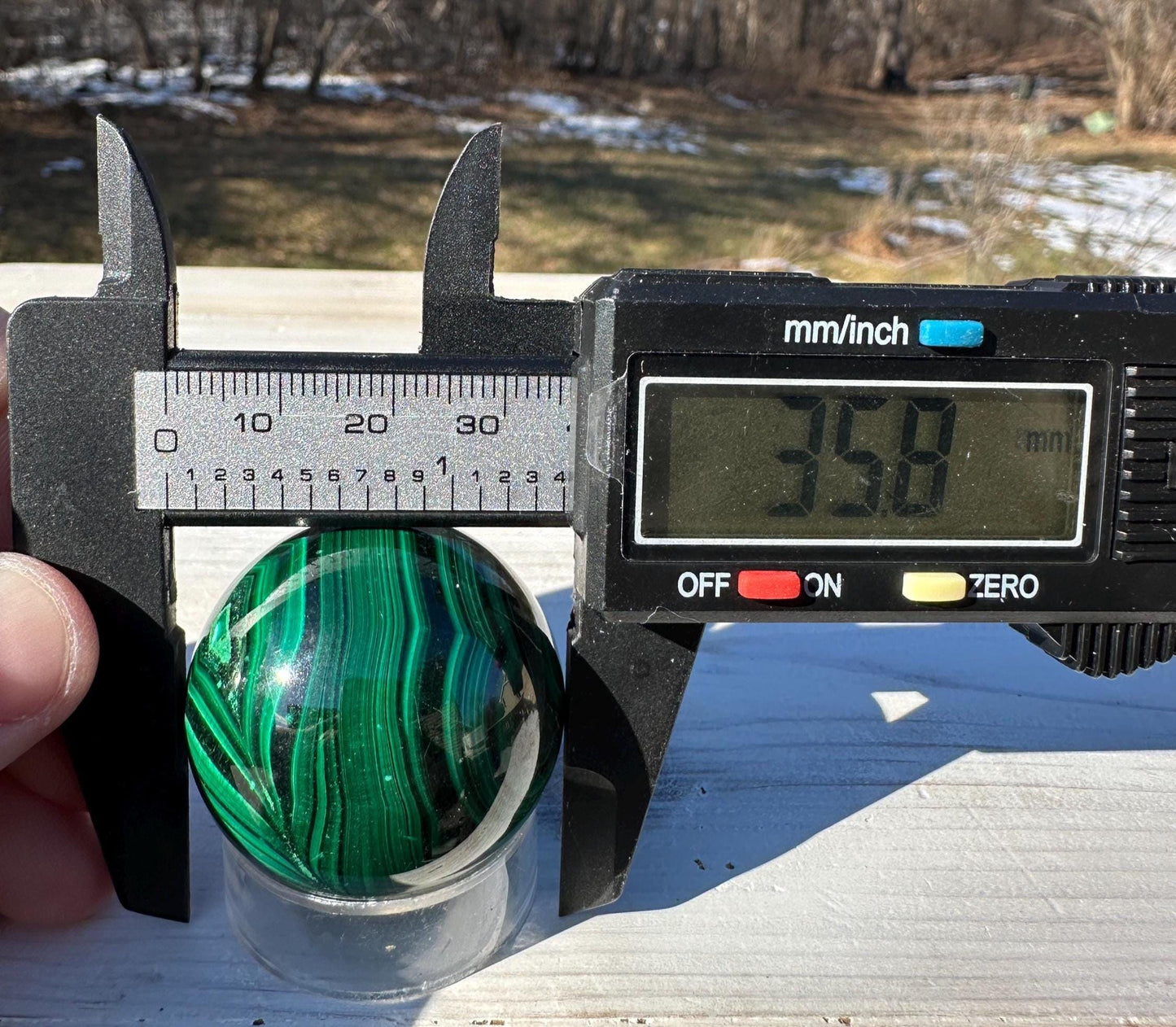 35mm Malachite Sphere With Eye - MS1