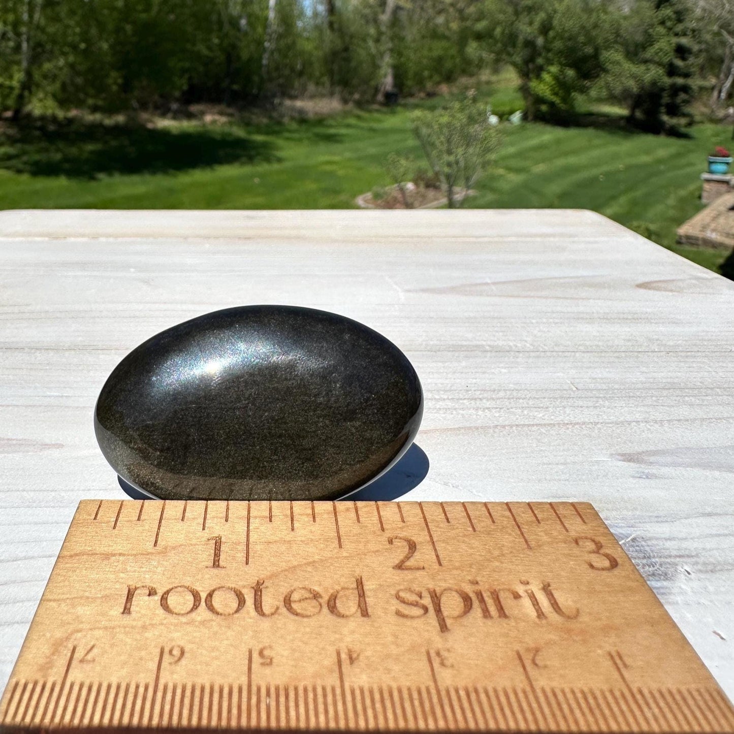 Beautiful Natural Gold Obsidian Crystal Palm Stone - #1